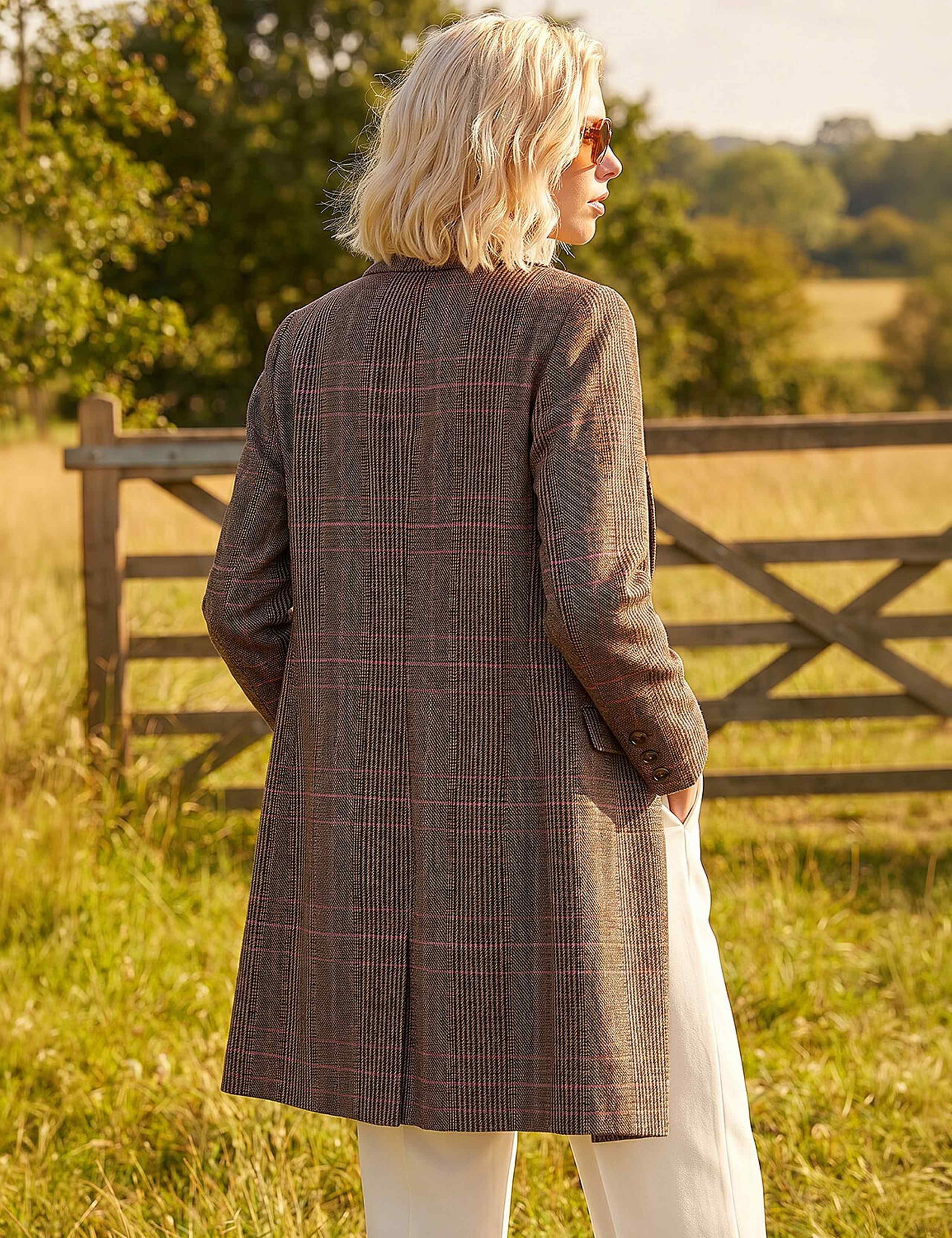 Petite Checked Longline Coat 2 of 4