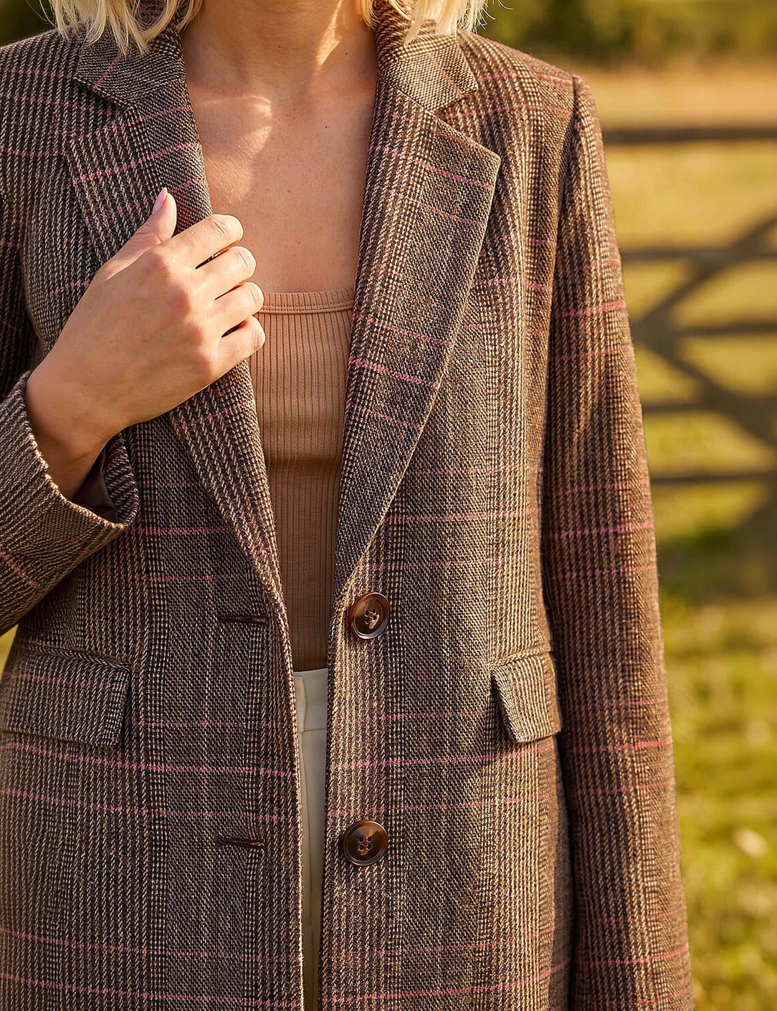 Petite Checked Longline Coat 4 of 4