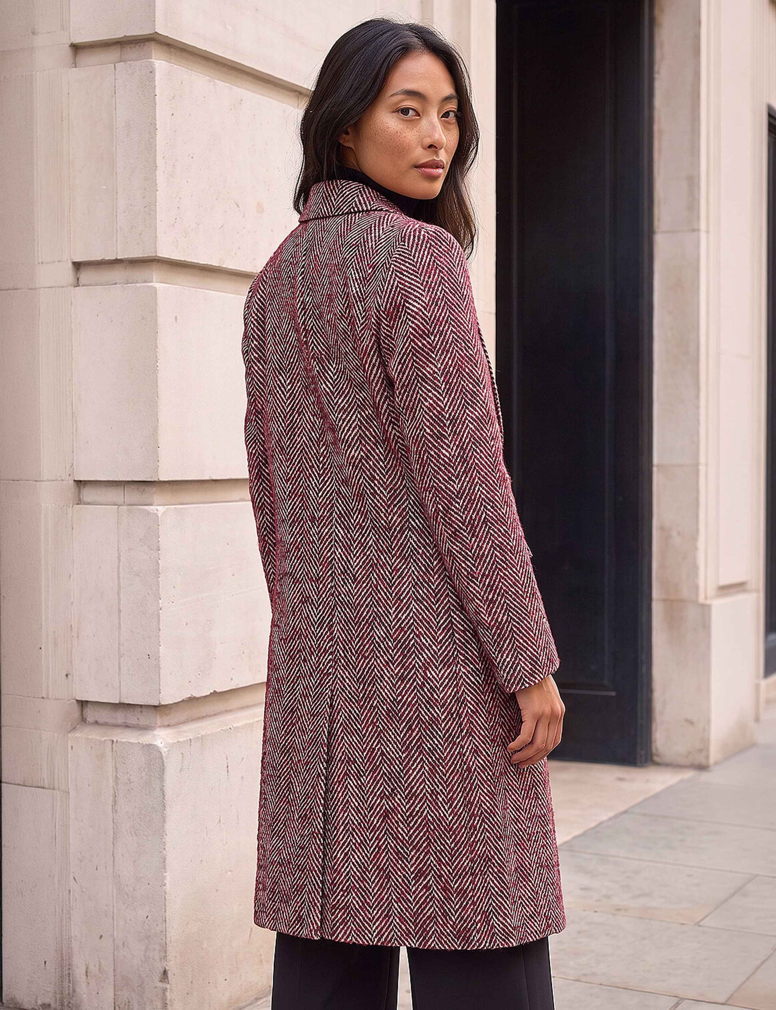 Petite Herringbone Single Breasted Overcoat 3 of 4
