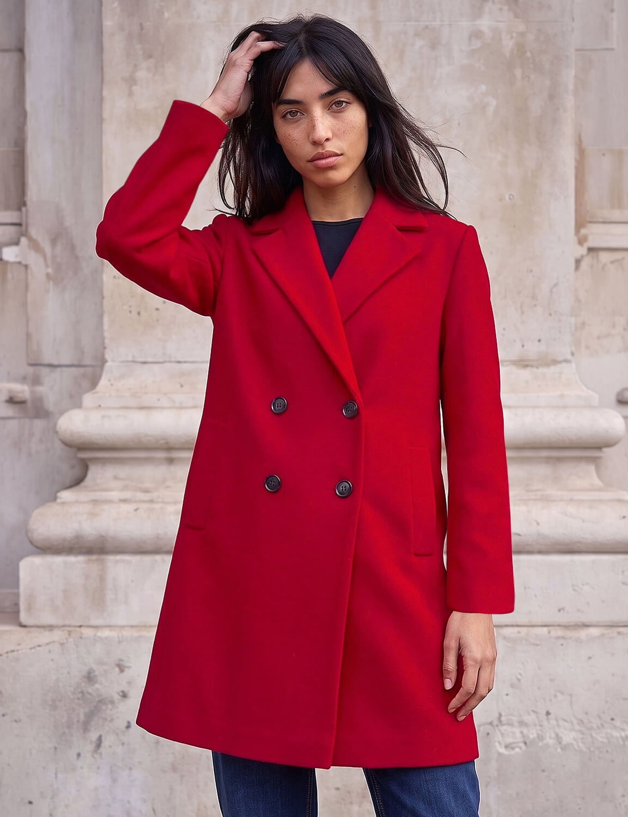 Petite Double Breasted Tailored Coat 3 of 5