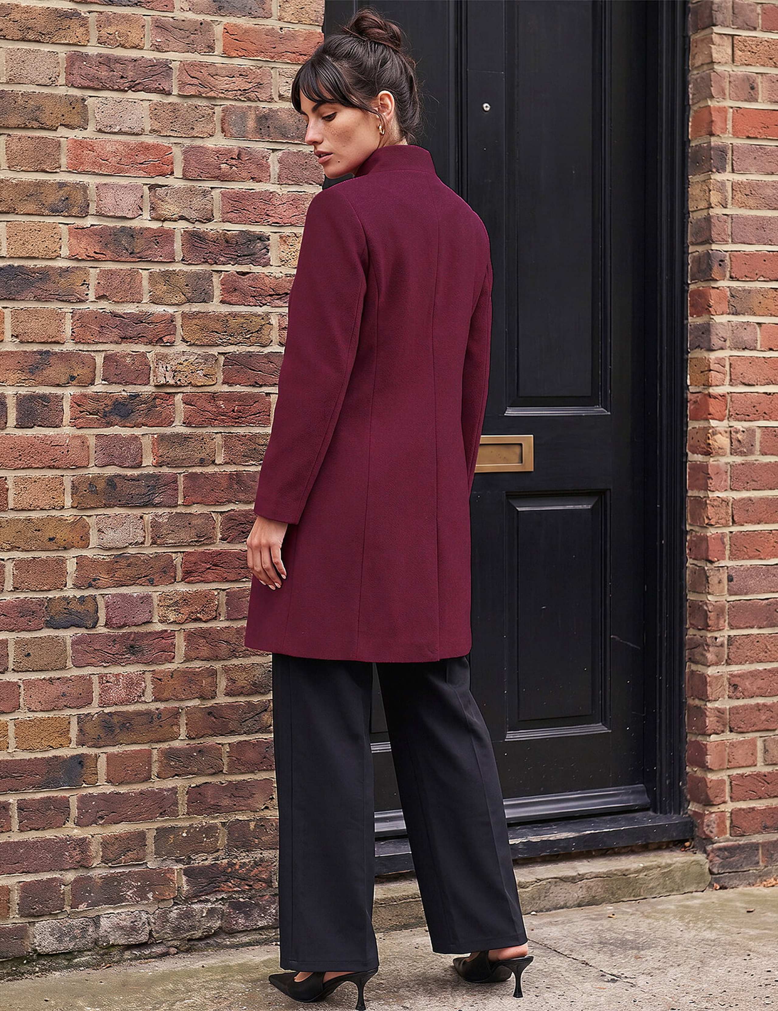 Funnel Neck Tailored Coat 2 of 4