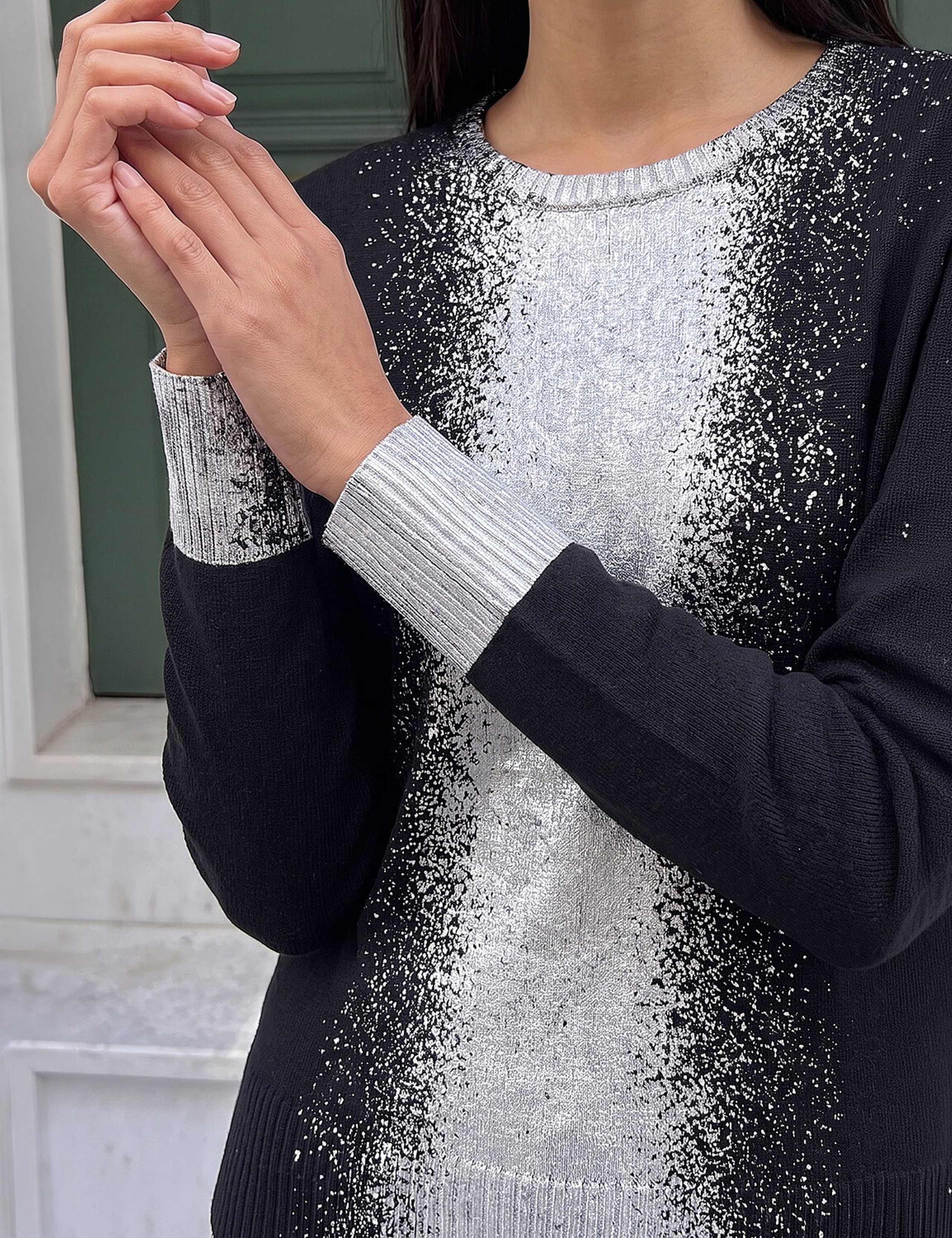 Foil Print Crew Neck Jumper 2 of 4