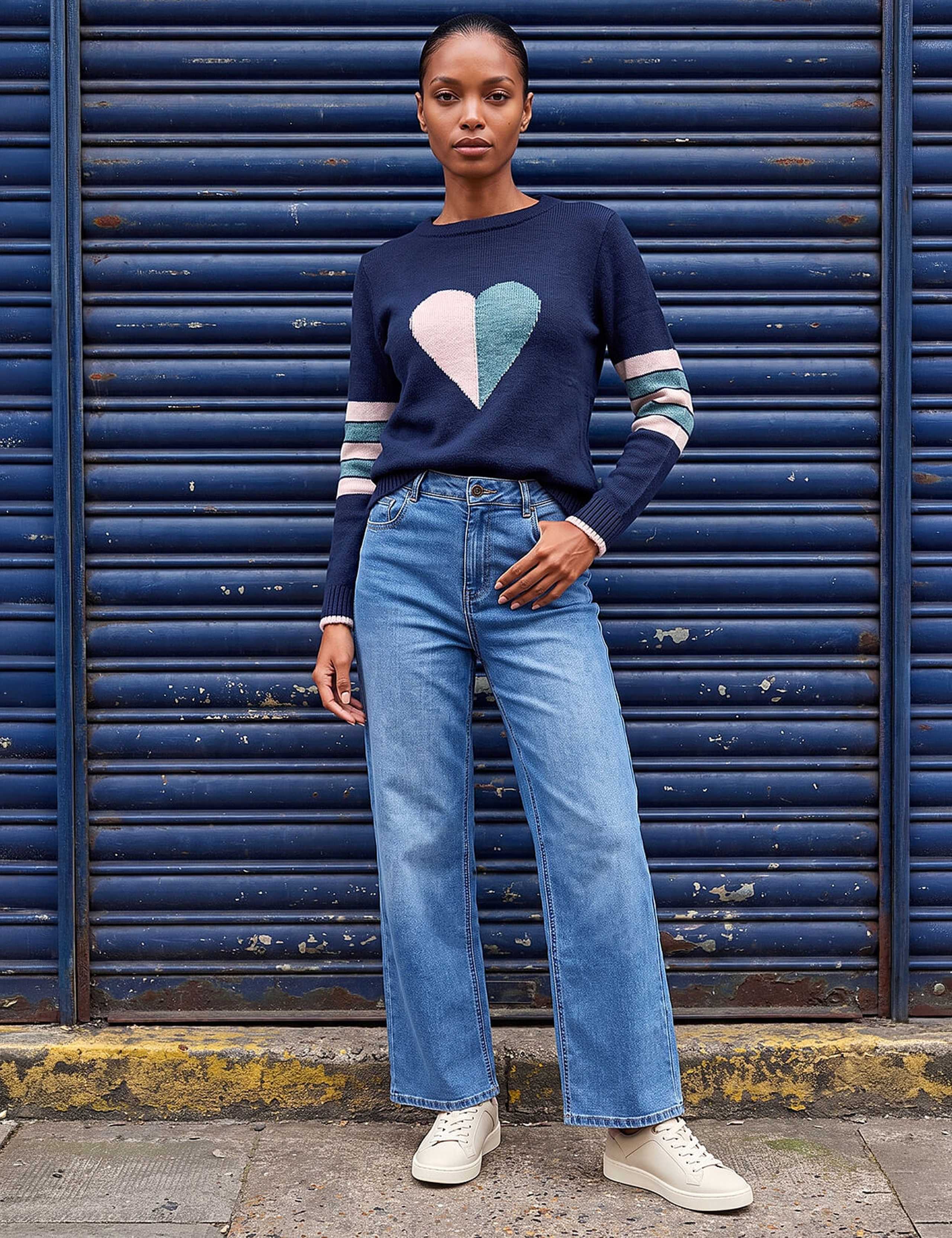 Intarsia Heart Stripe Sleeve Jumper 2 of 4