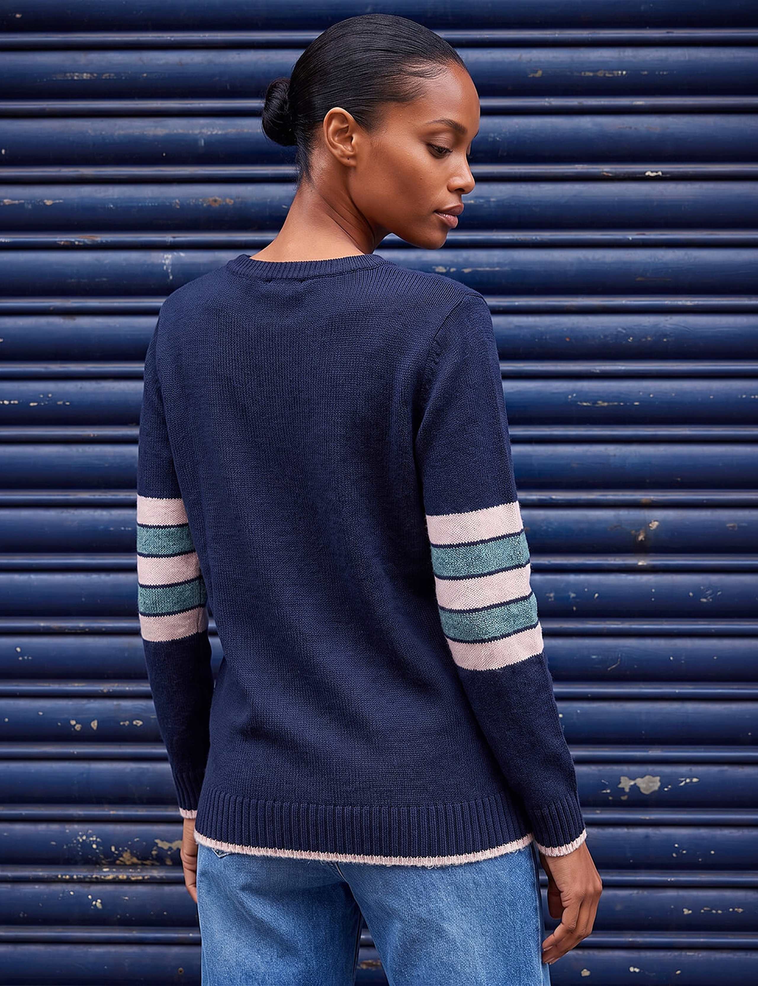 Intarsia Heart Stripe Sleeve Jumper 3 of 4