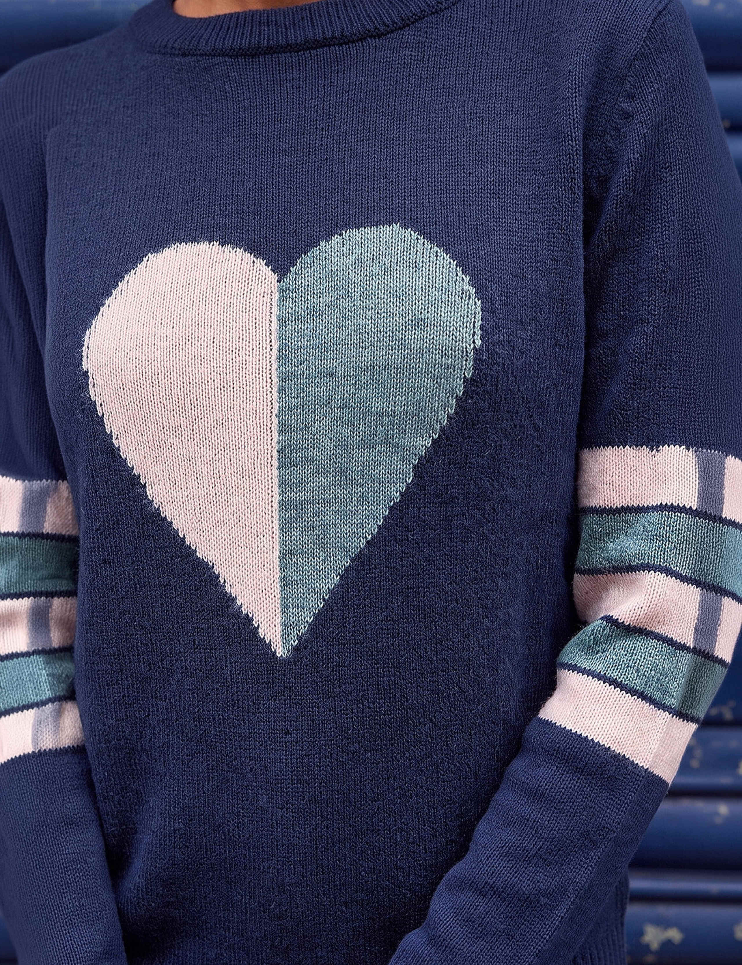 Intarsia Heart Stripe Sleeve Jumper 4 of 4