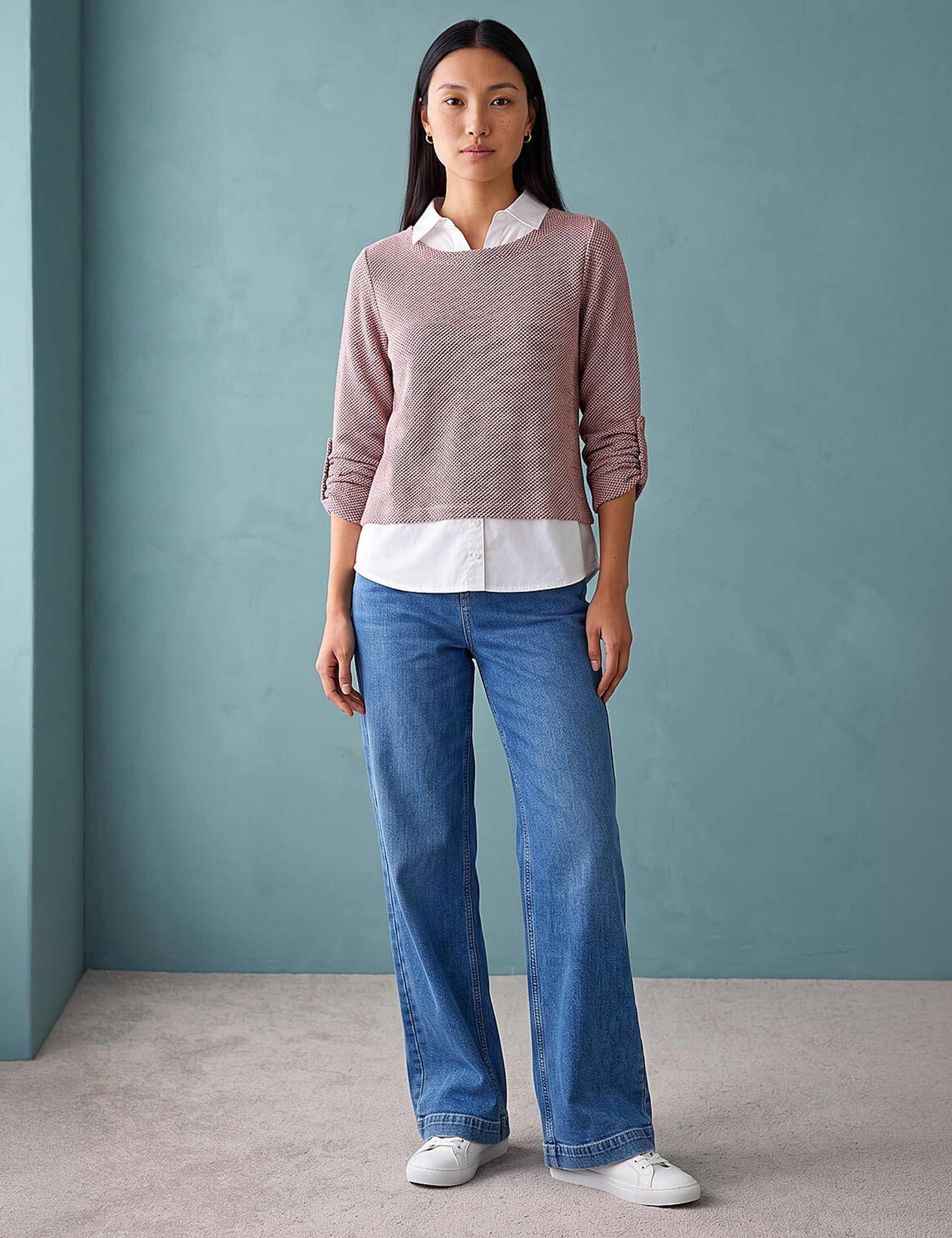 2 in 1 Textured Mock Shirt Jumper 3 of 4