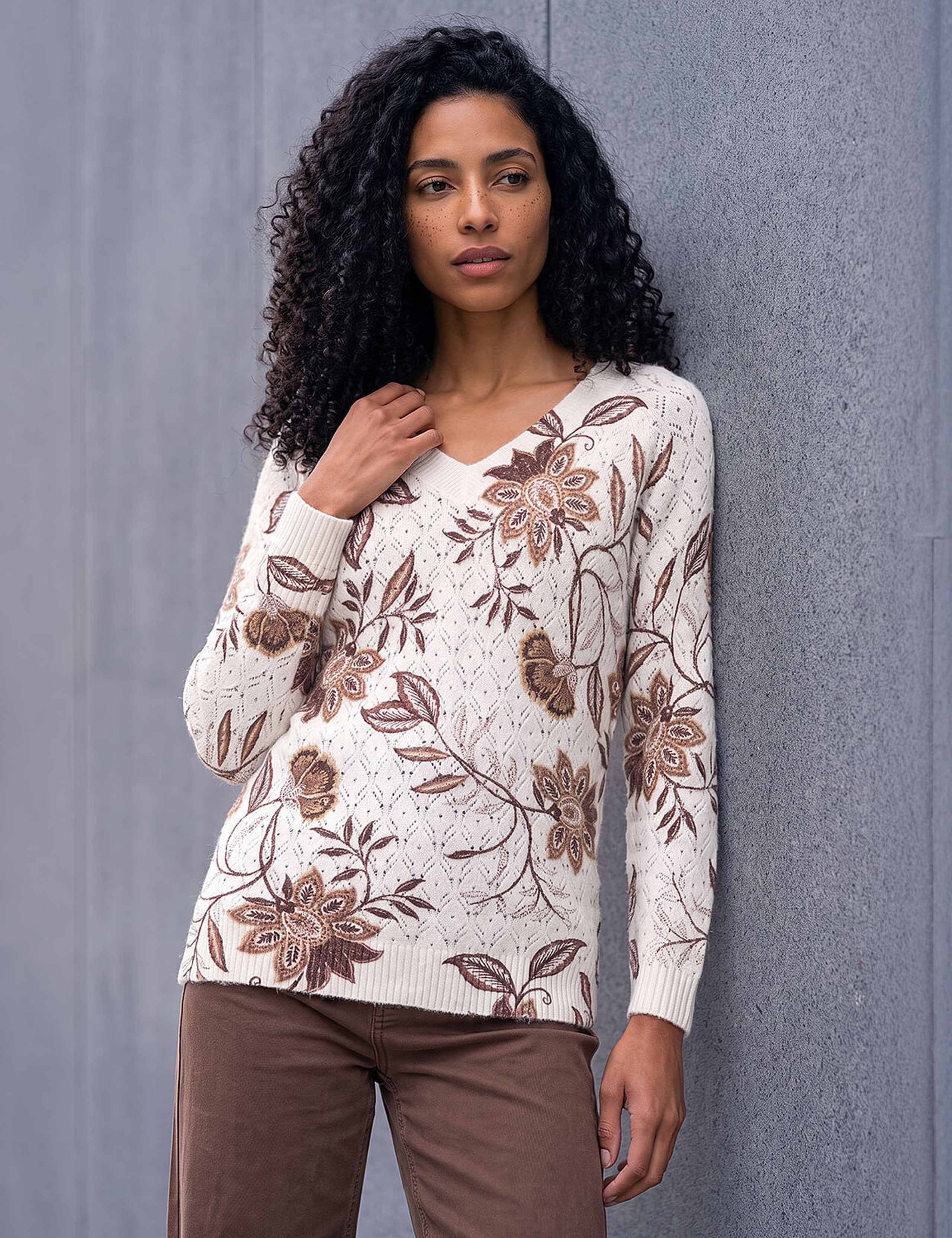 Floral V-Neck Jumper 1 of 4