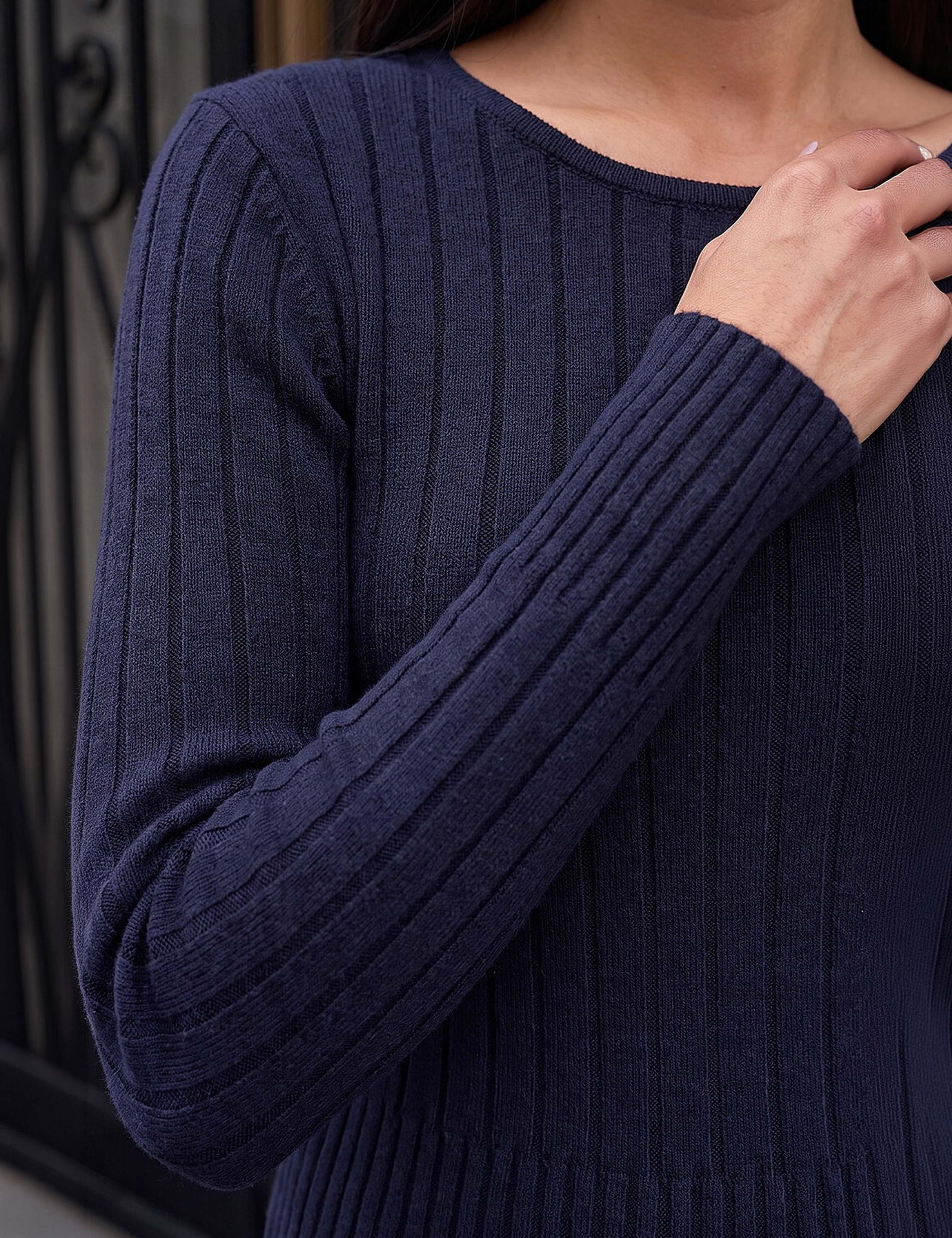 Ribbed Round Neck Fitted Jumper 4 of 4