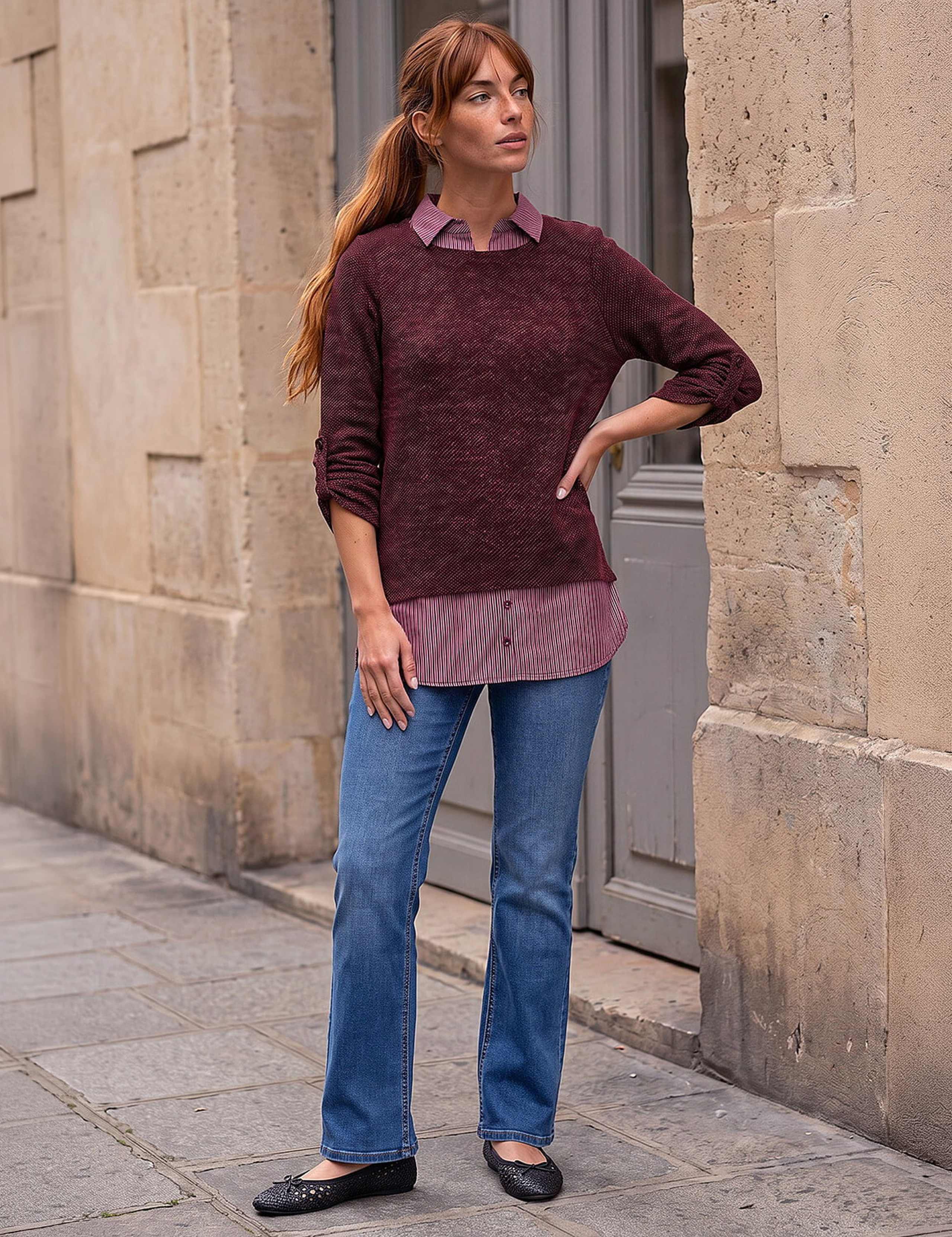 2 in 1 Textured Mock Shirt Jumper 2 of 4