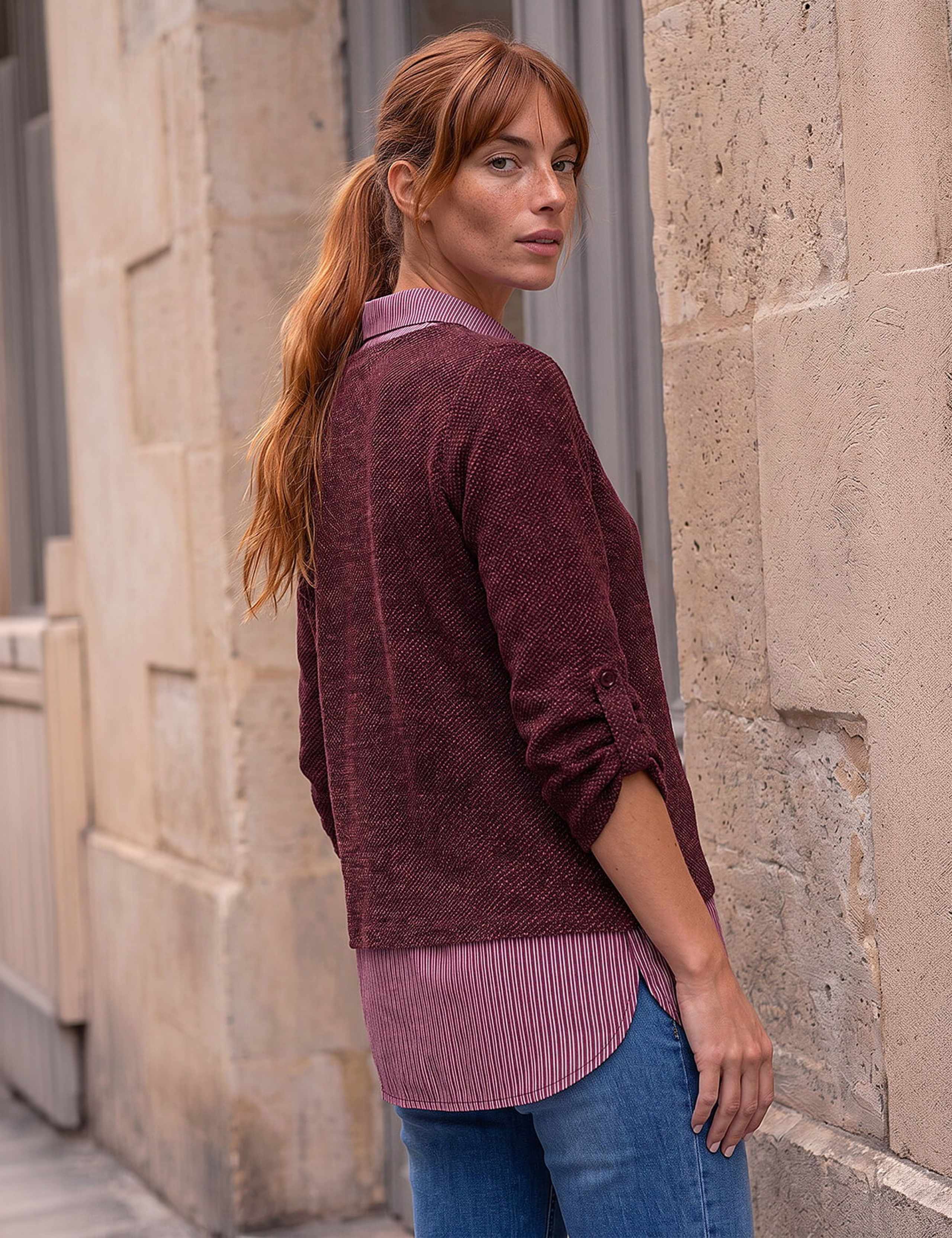 2 in 1 Textured Mock Shirt Jumper 3 of 4