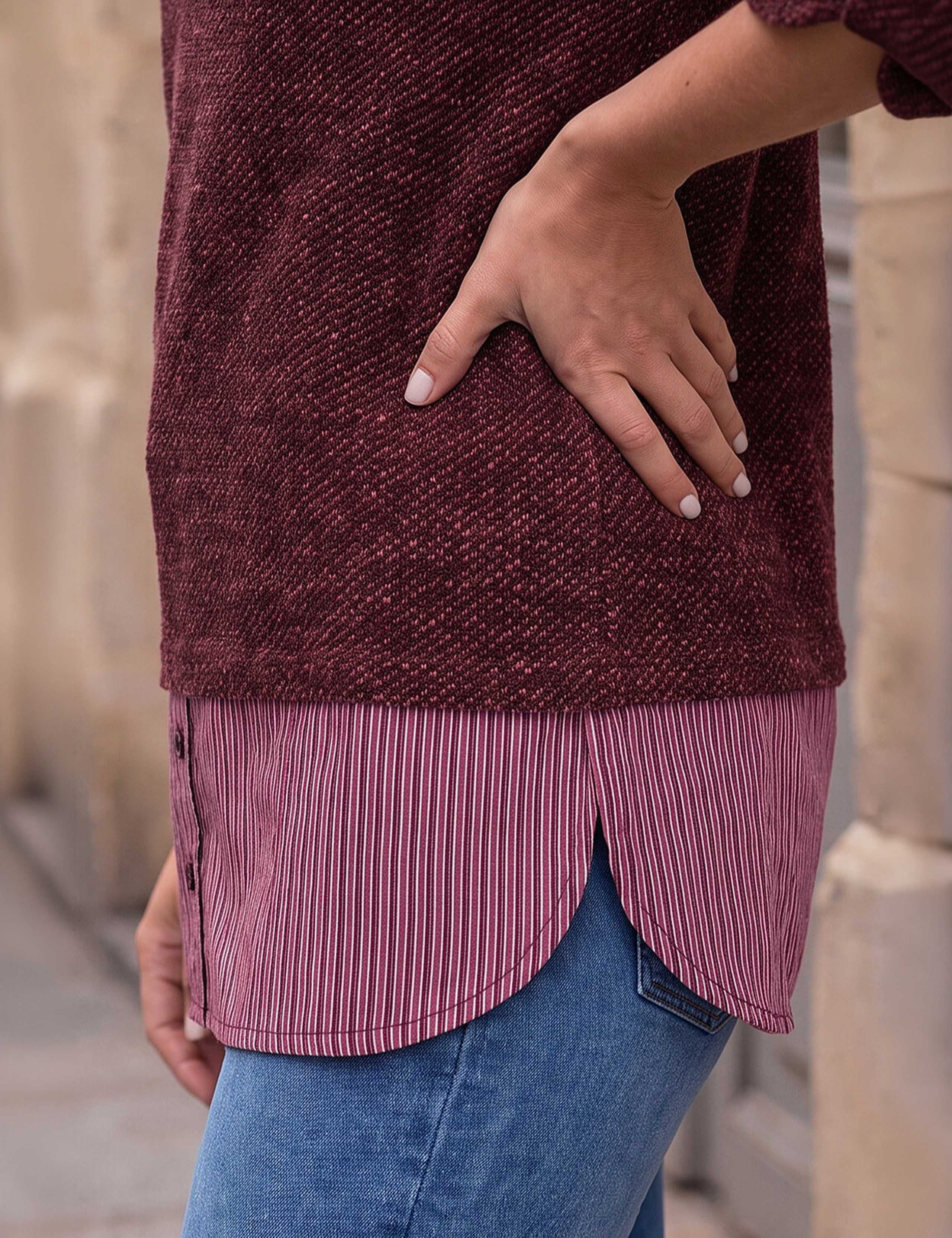2 in 1 Textured Mock Shirt Jumper 4 of 4
