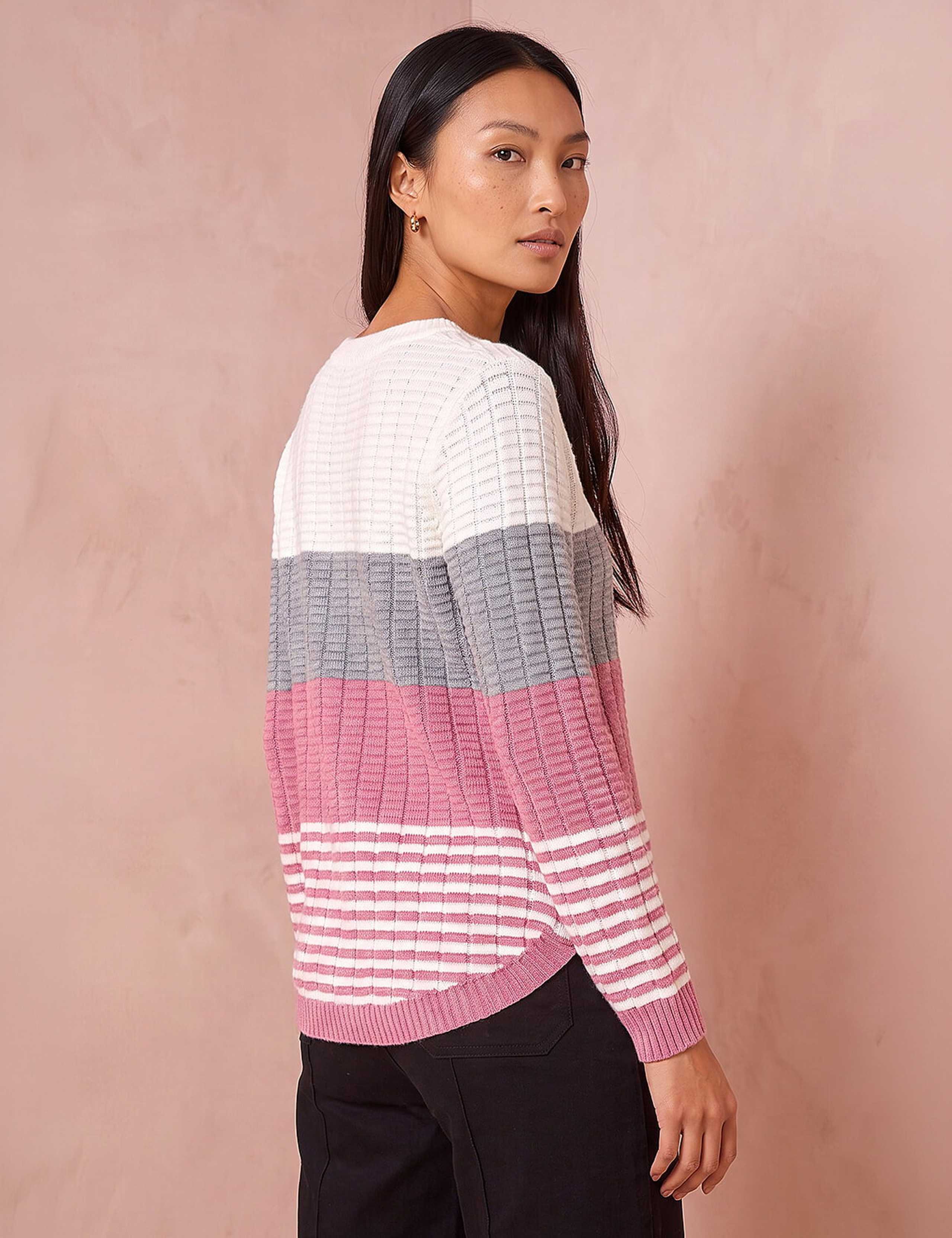 Textured Striped Crew Neck Jumper 2 of 4