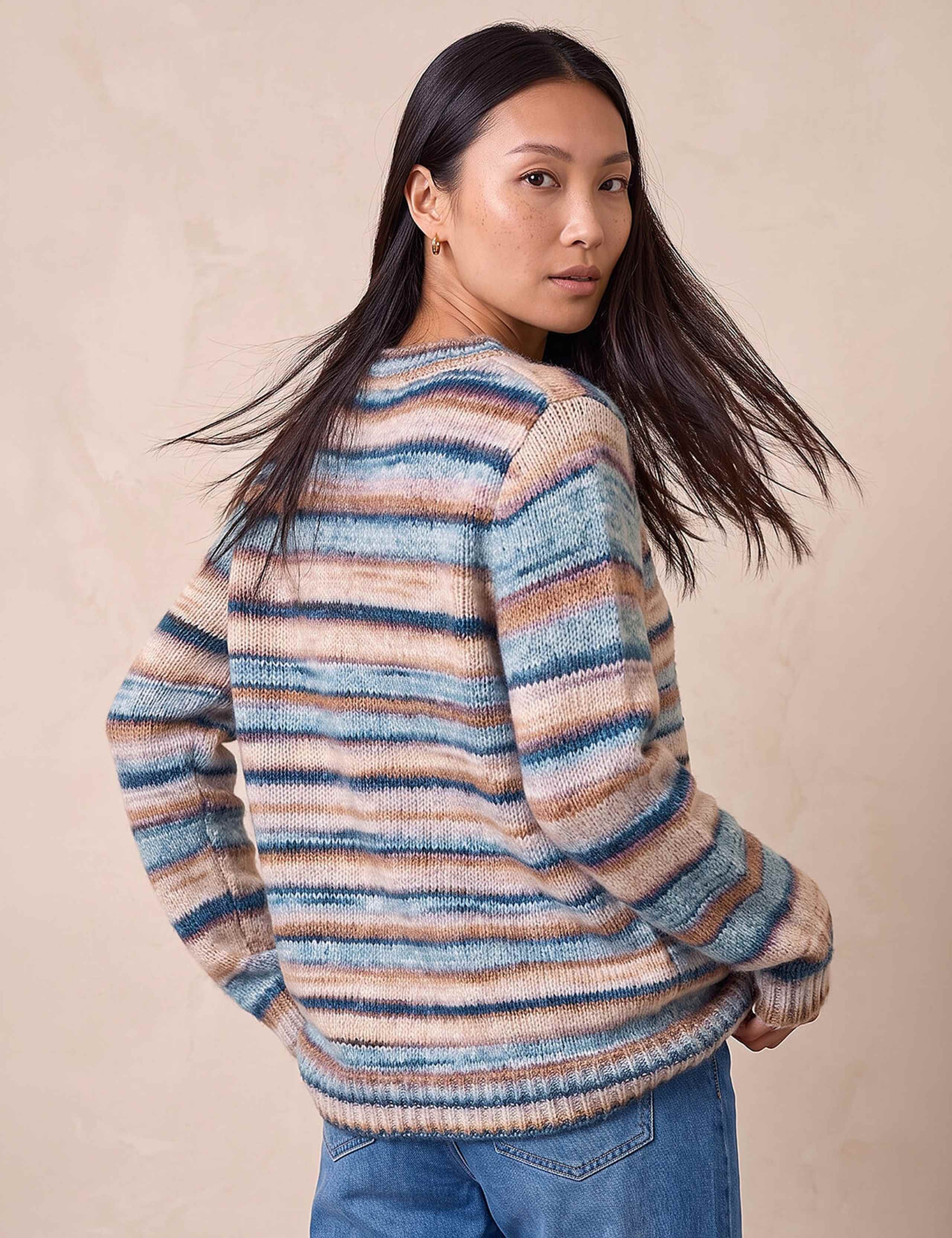 Crew Neck Striped Jumper with Wool 2 of 4