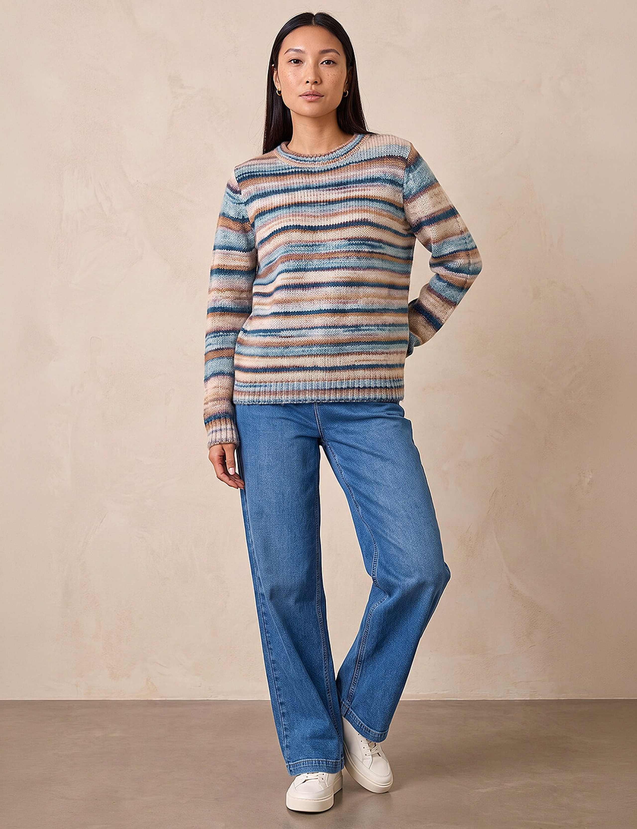 Crew Neck Striped Jumper with Wool 3 of 4