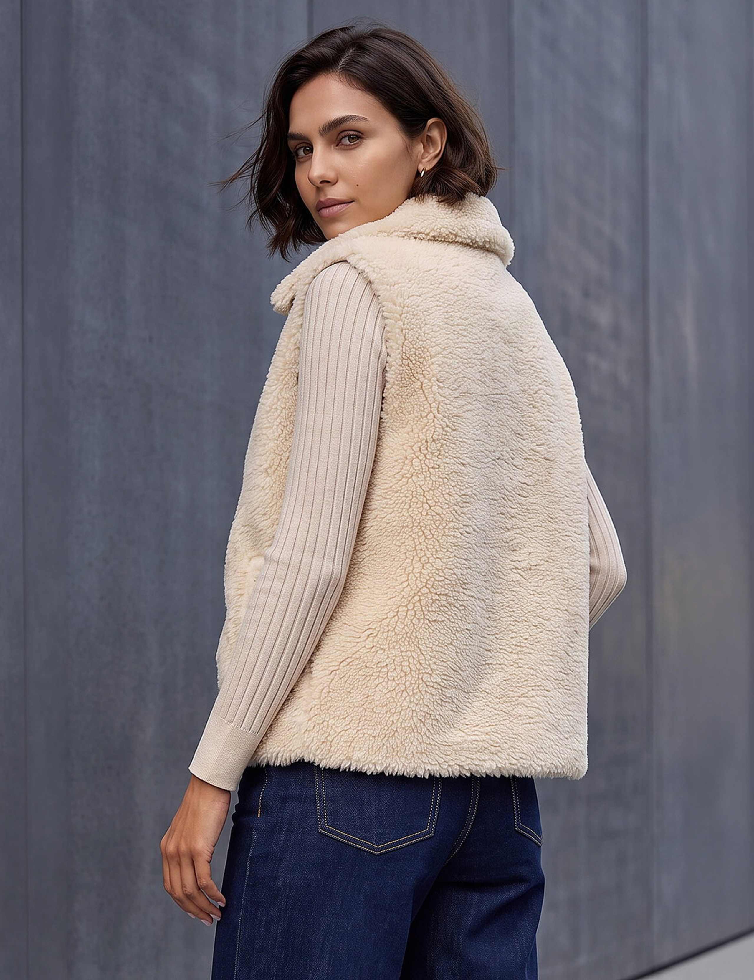 Faux Fur Reversible Zip Up Gilet 3 of 4