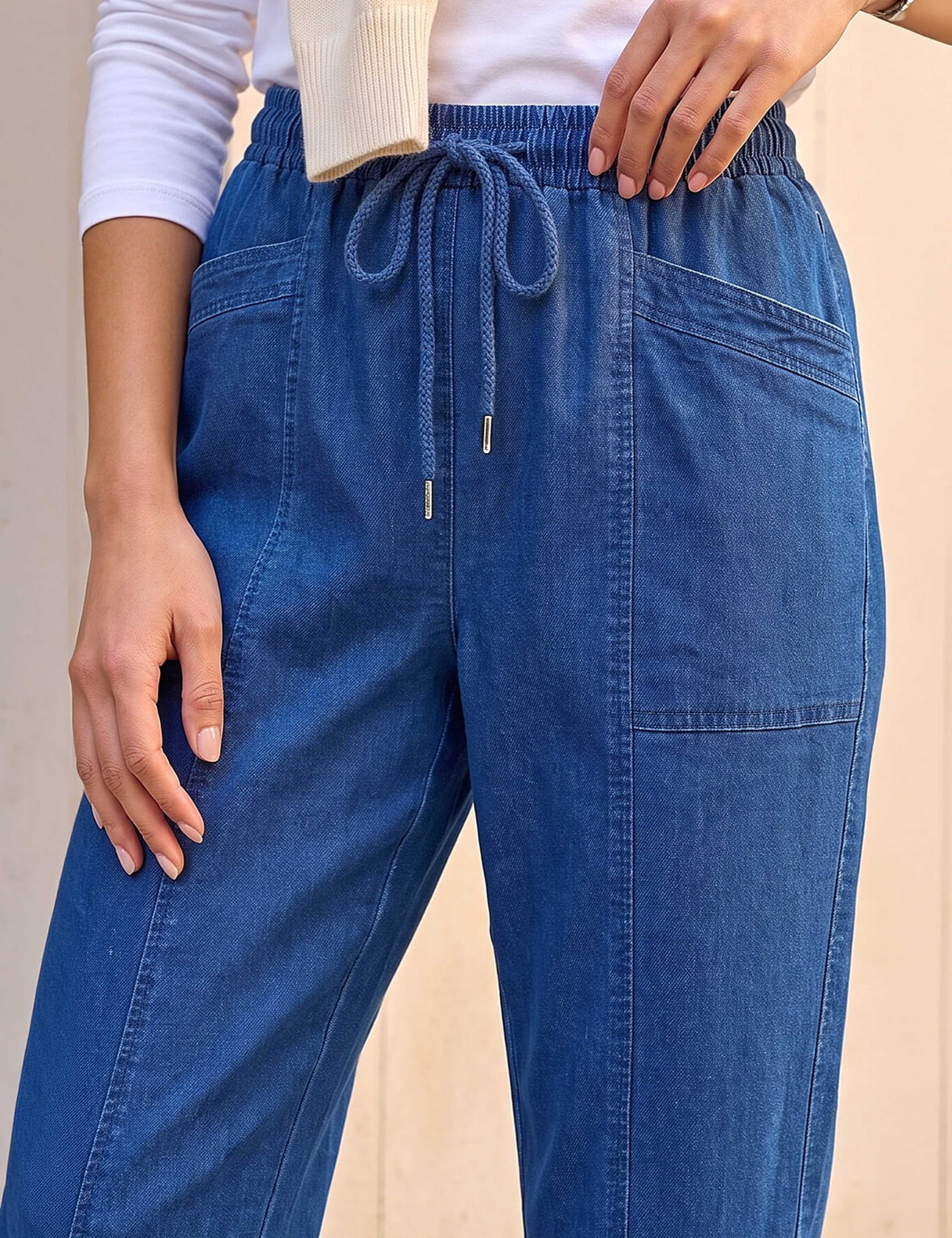 Petite Seam Detail Drawstring Jeans 4 of 4