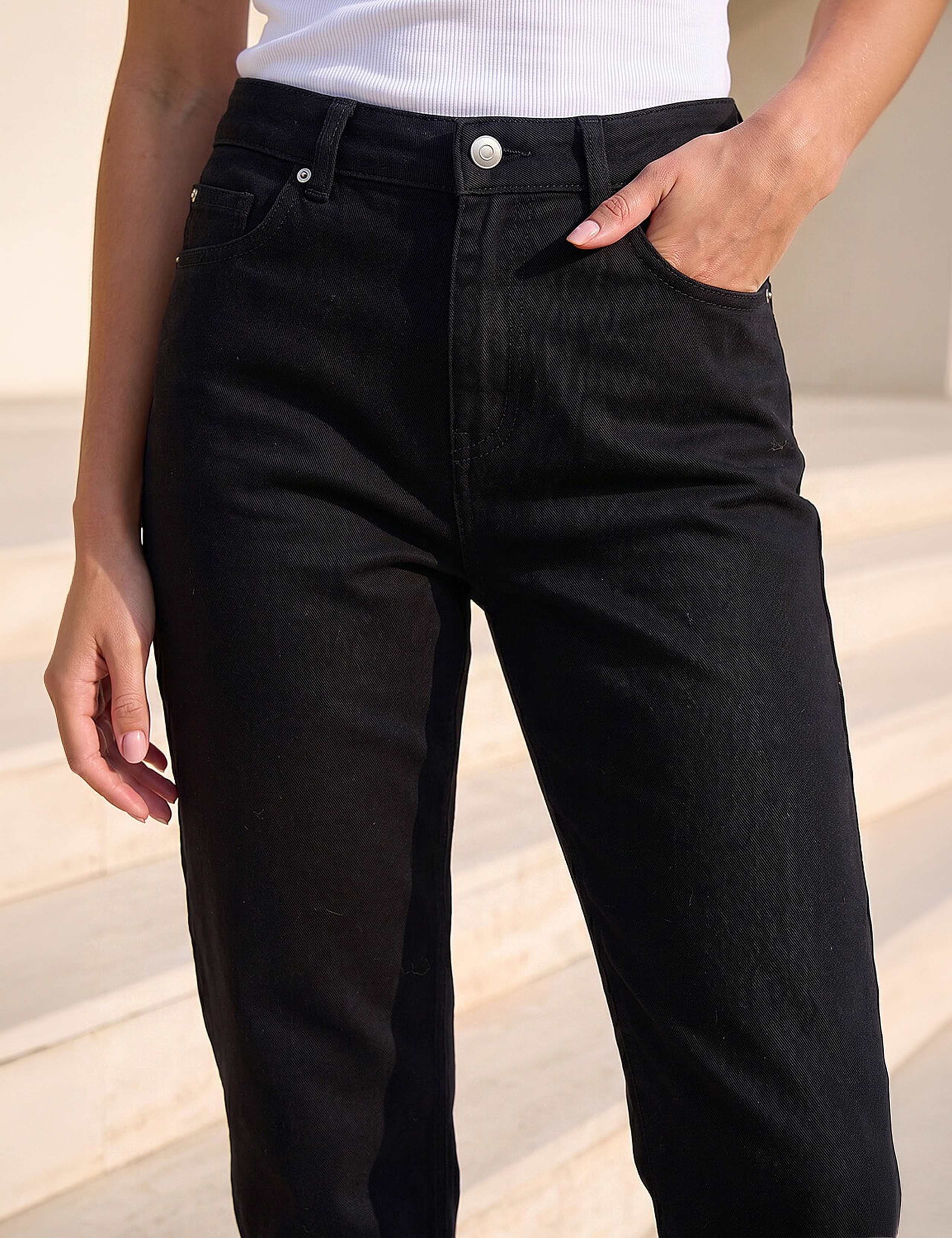 Petite Mid Rise Straight Leg Jeans 4 of 4