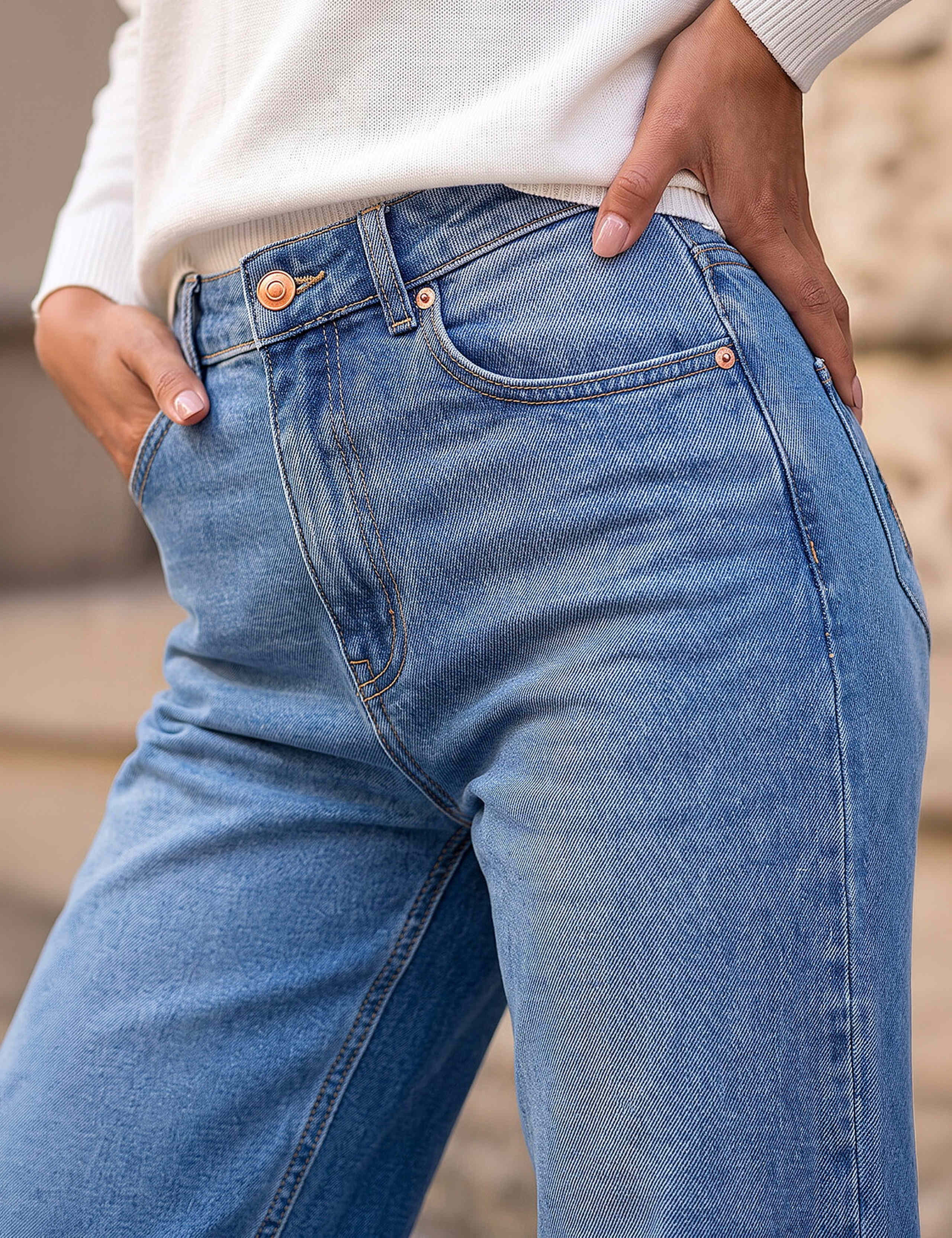 Petite Mid Rise Wide Leg Jeans 4 of 4