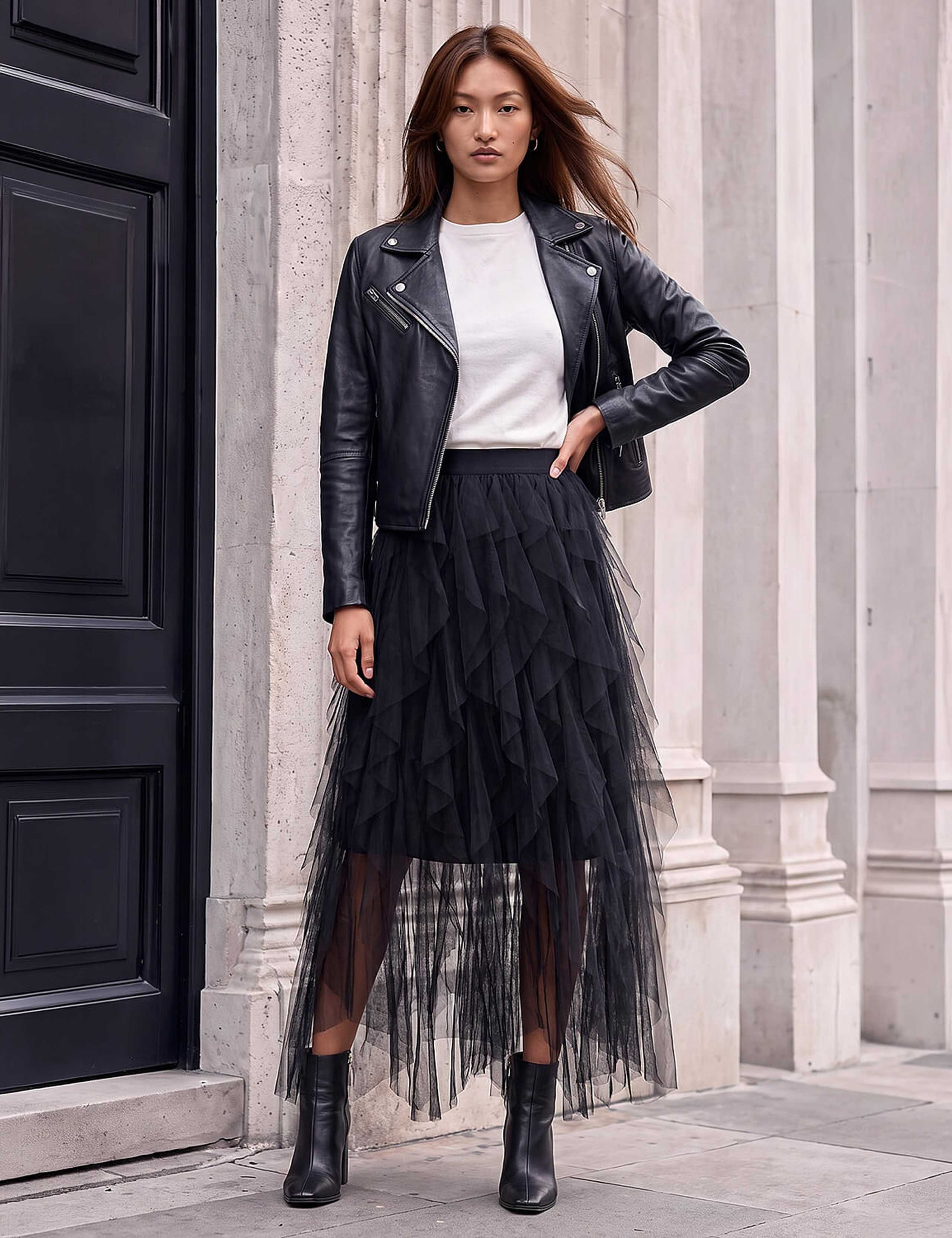 Mesh Midaxi Tiered A-Line Skirt 2 of 4