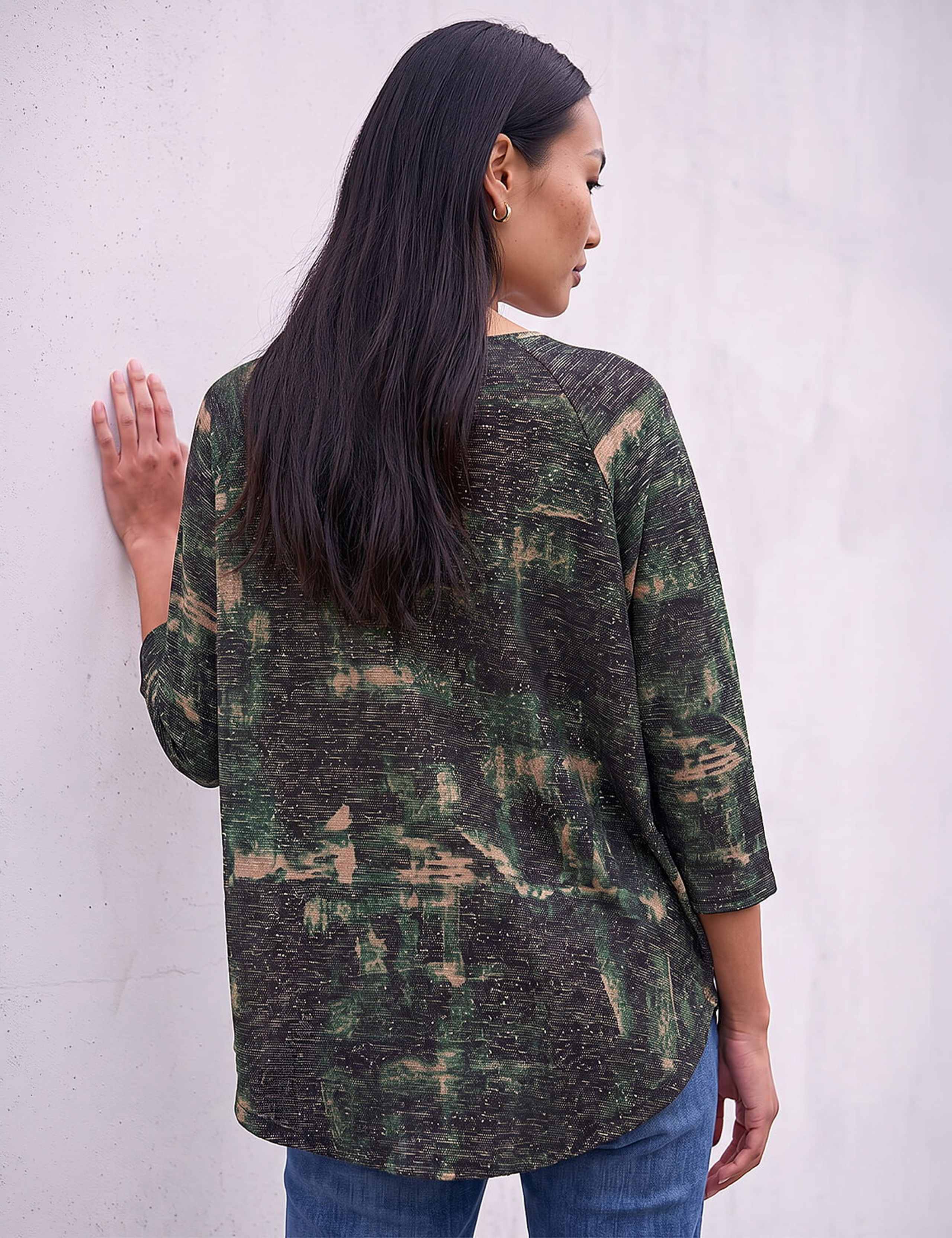 Stretch Jersey Textured Printed Top 3 of 4