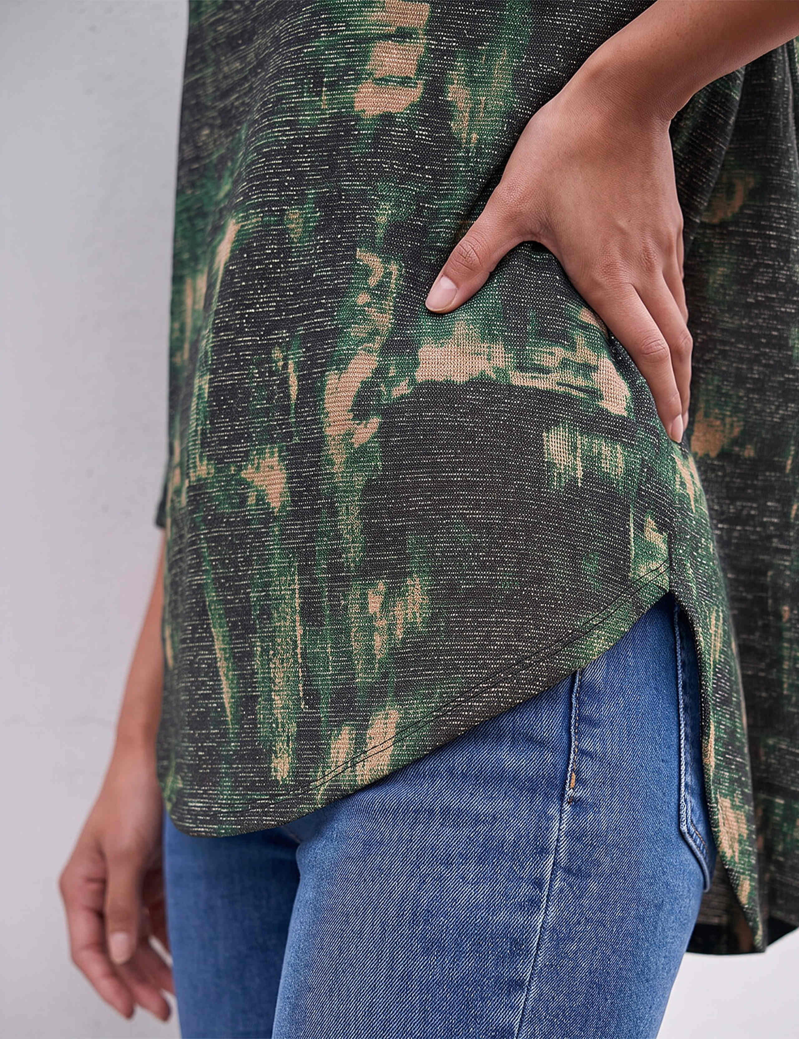 Stretch Jersey Textured Printed Top 4 of 4
