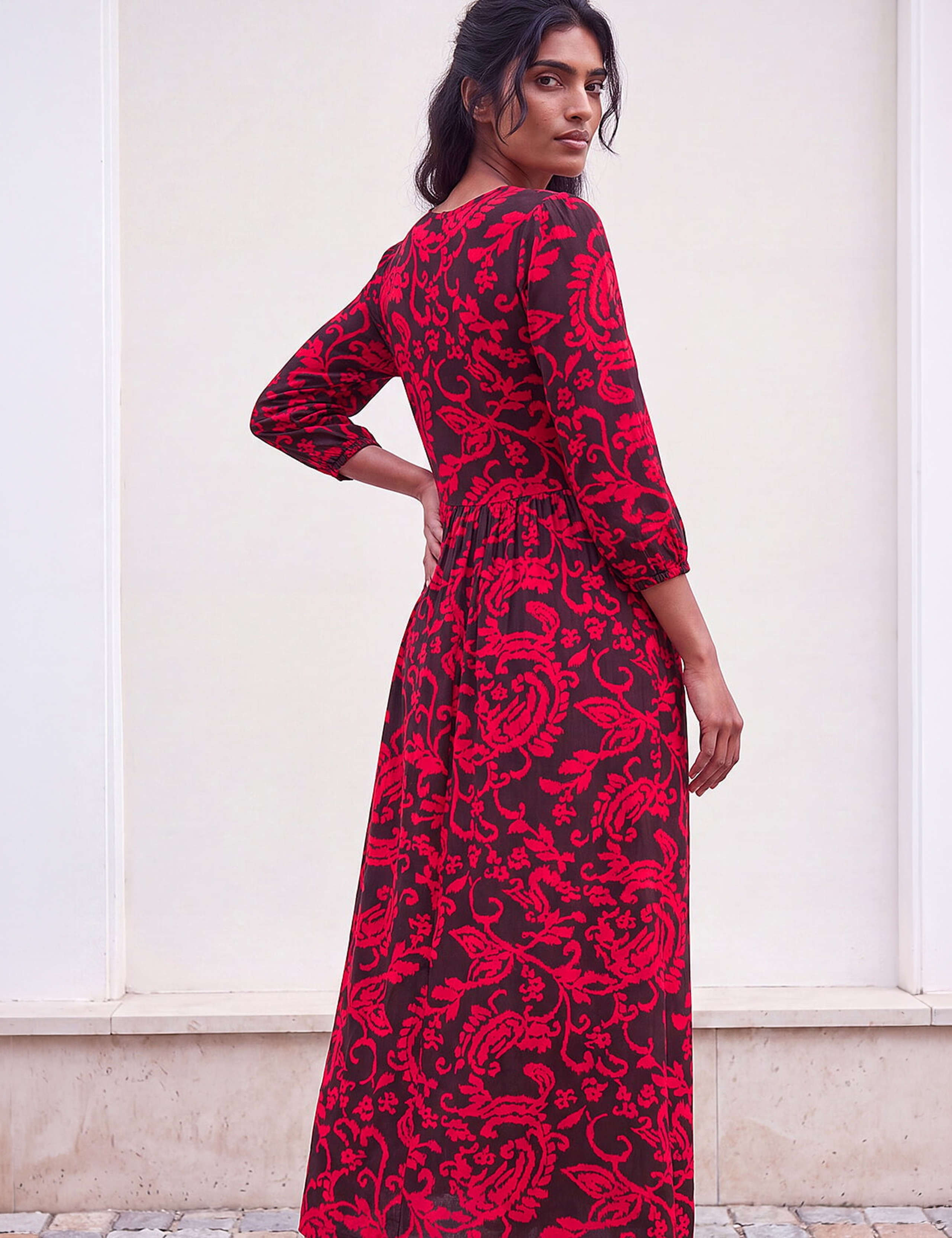 Paisley Round Neck Midi Dress 3 of 4