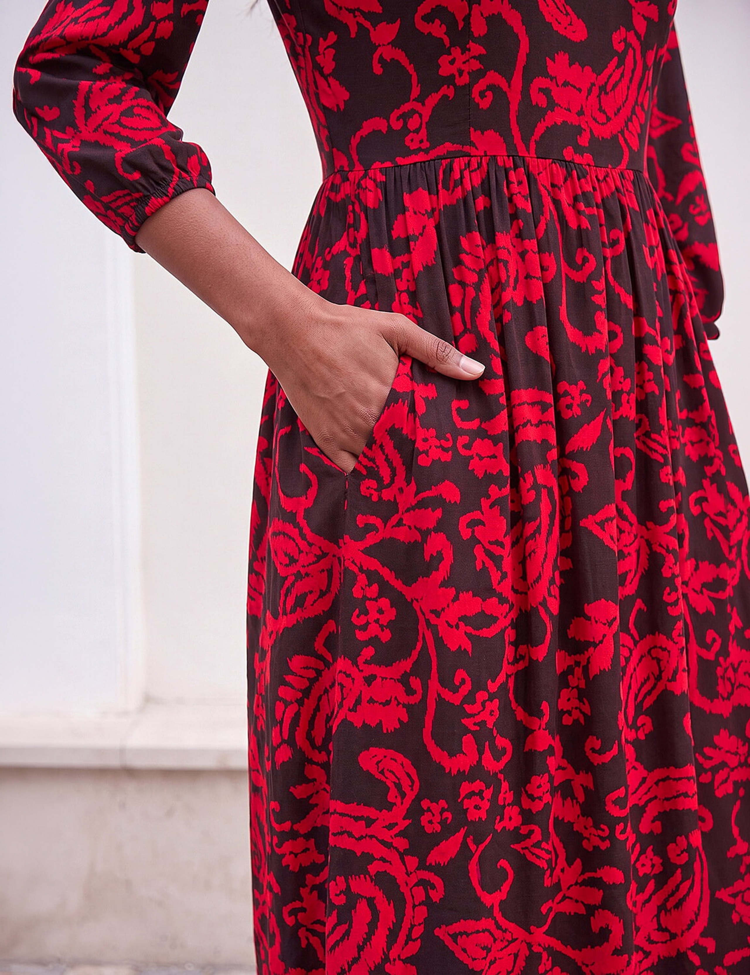 Paisley Round Neck Midi Dress 4 of 4