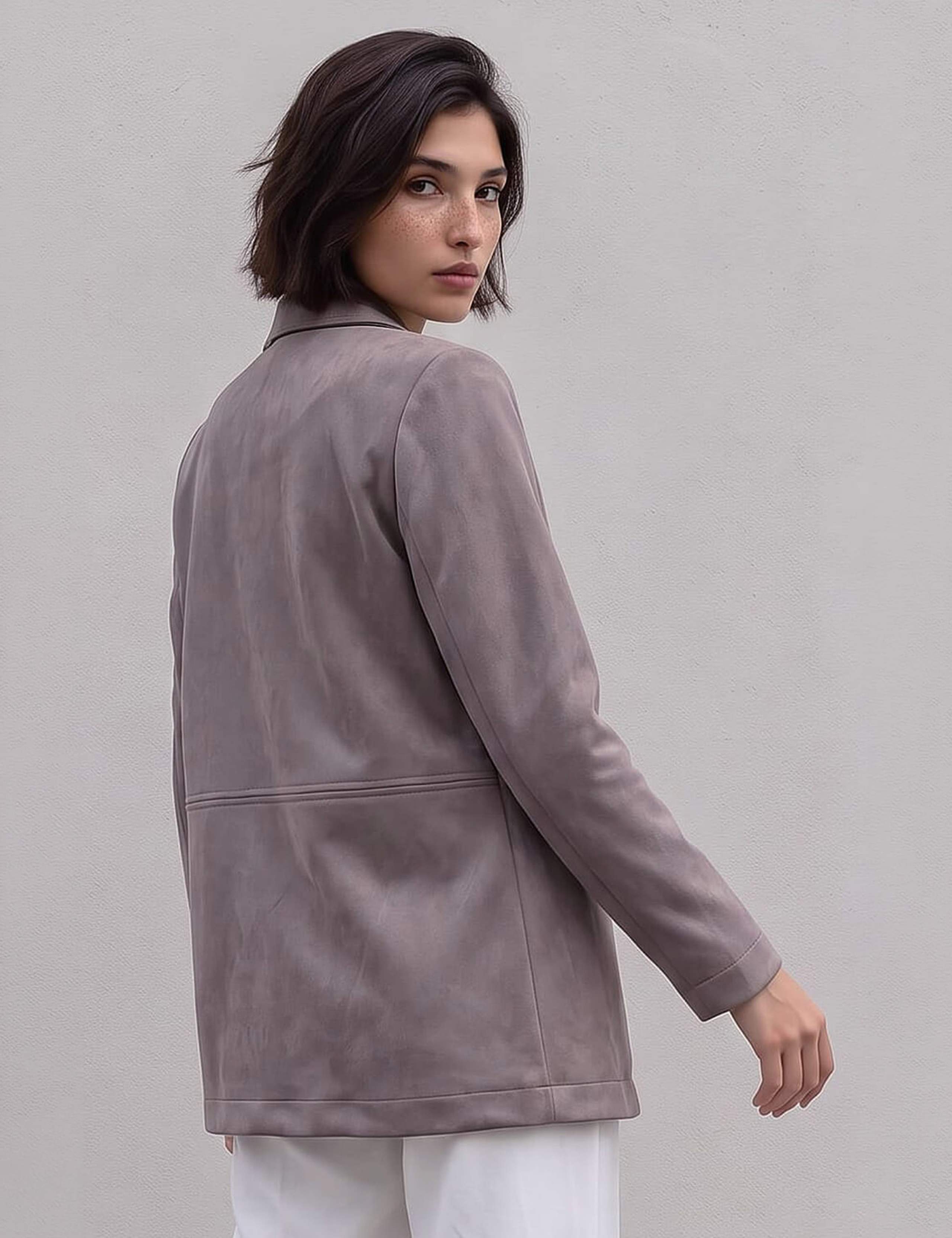 Petite Suedette Lightweight Collared Jacket 2 of 4