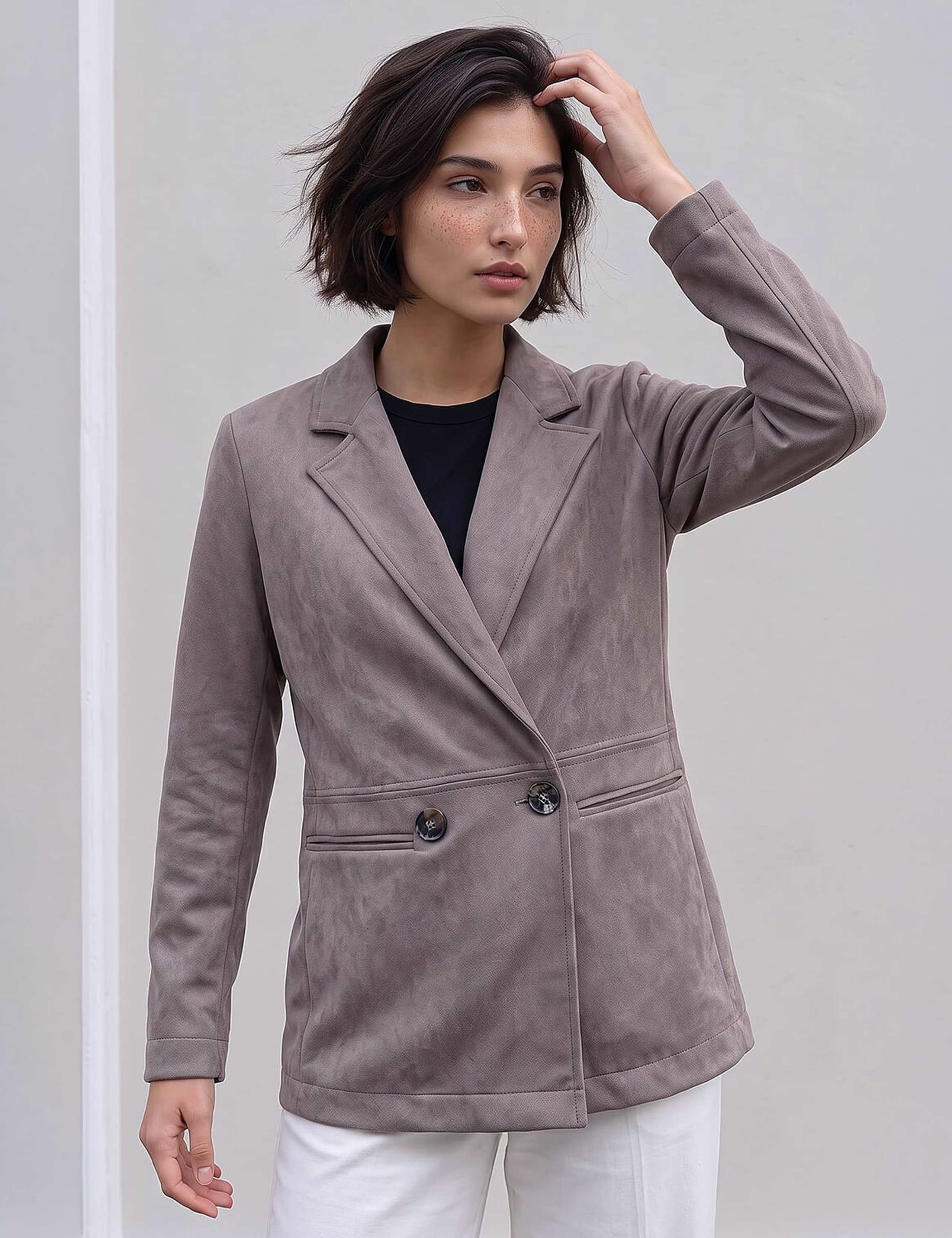 Petite Suedette Lightweight Collared Jacket 4 of 4