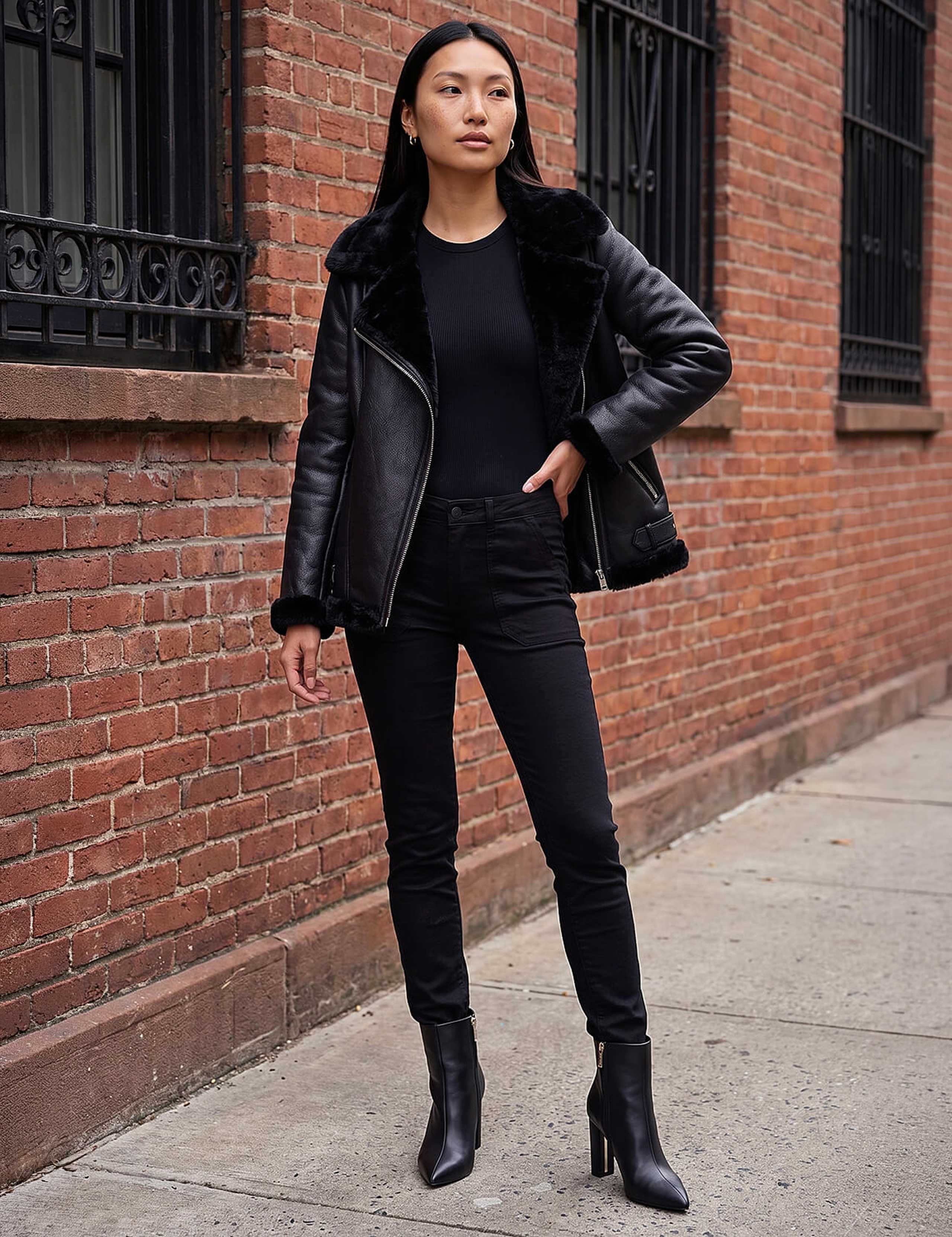 Faux Fur Trim Aviator Jacket 2 of 4