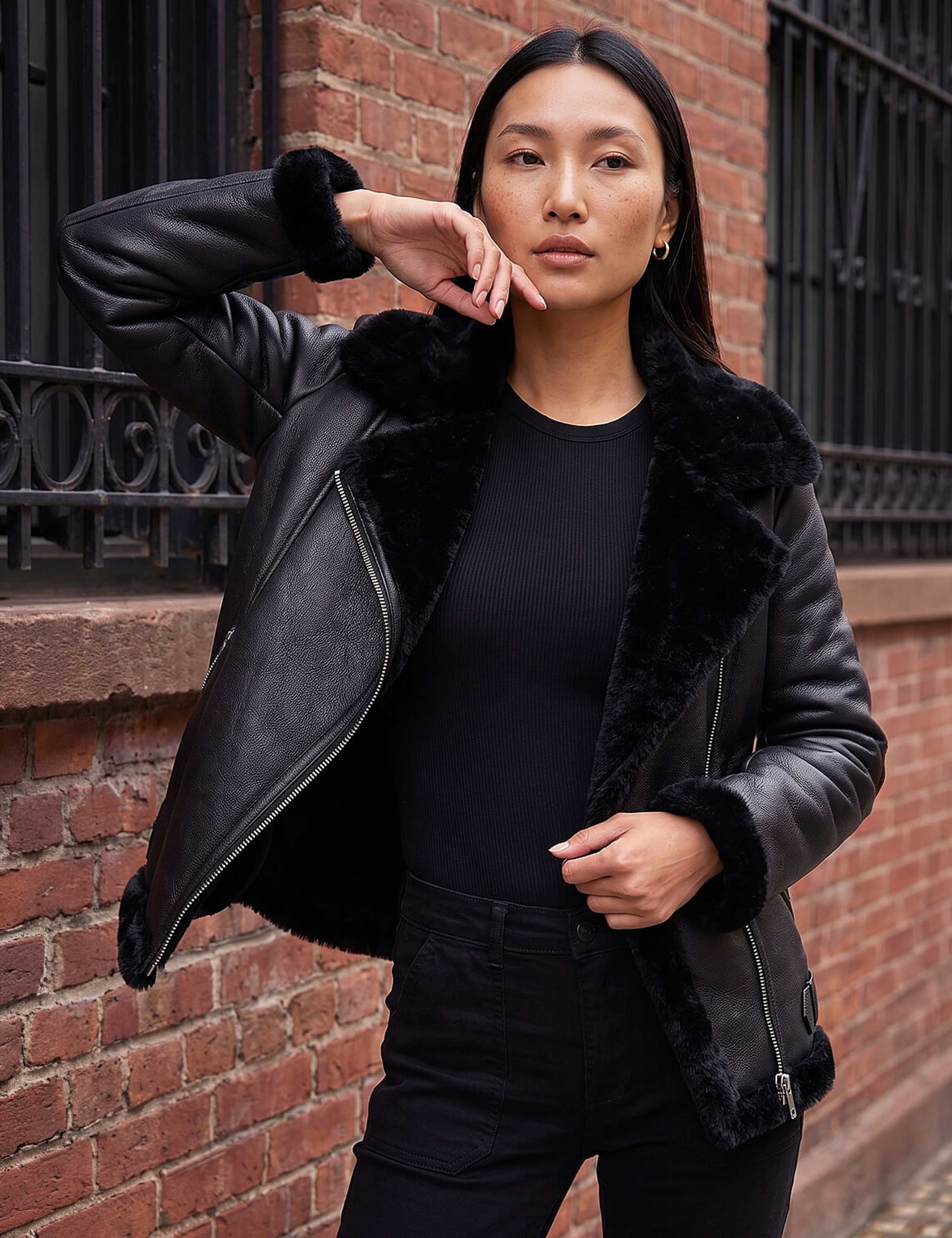 Faux Fur Trim Aviator Jacket 3 of 4