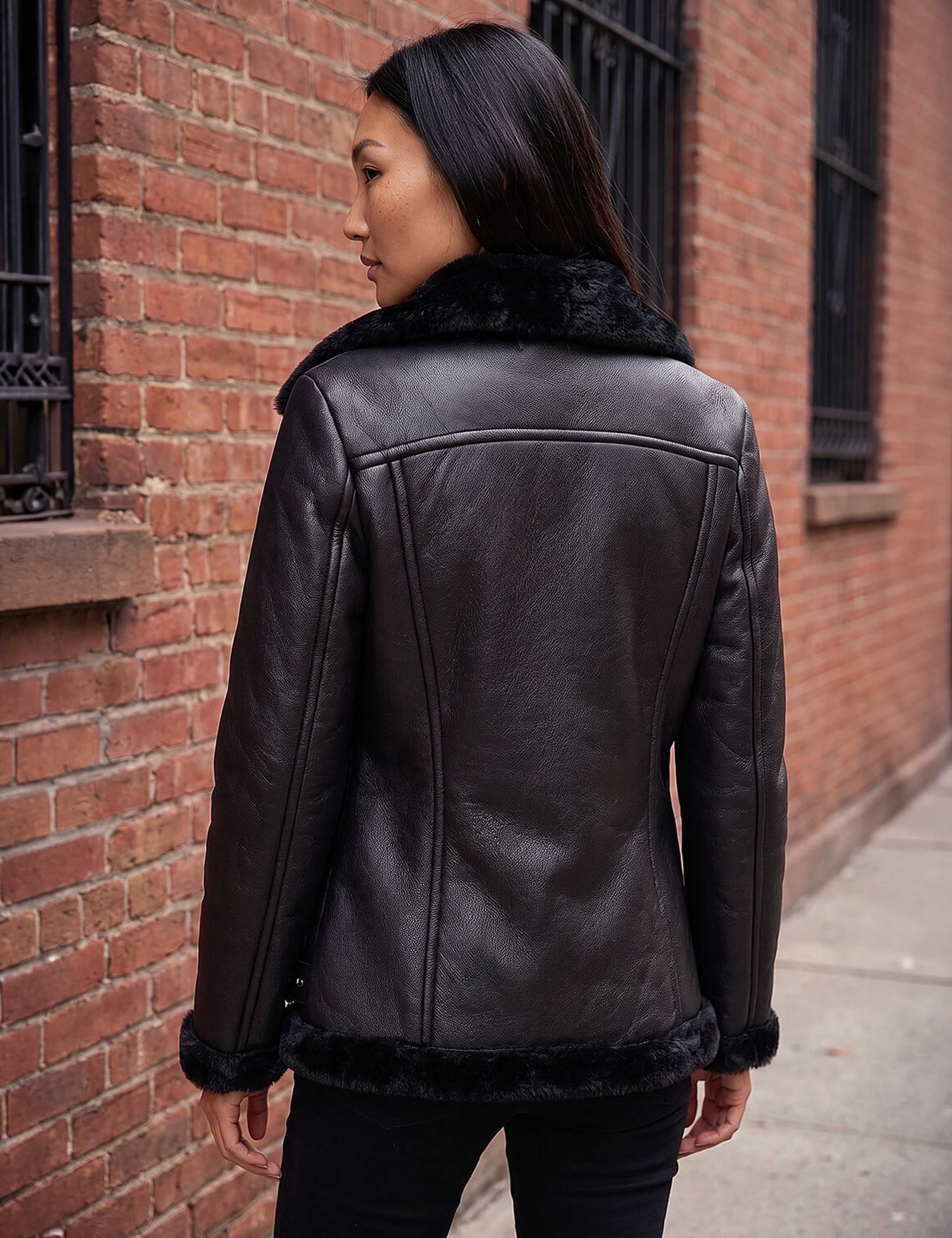 Faux Fur Trim Aviator Jacket 4 of 4