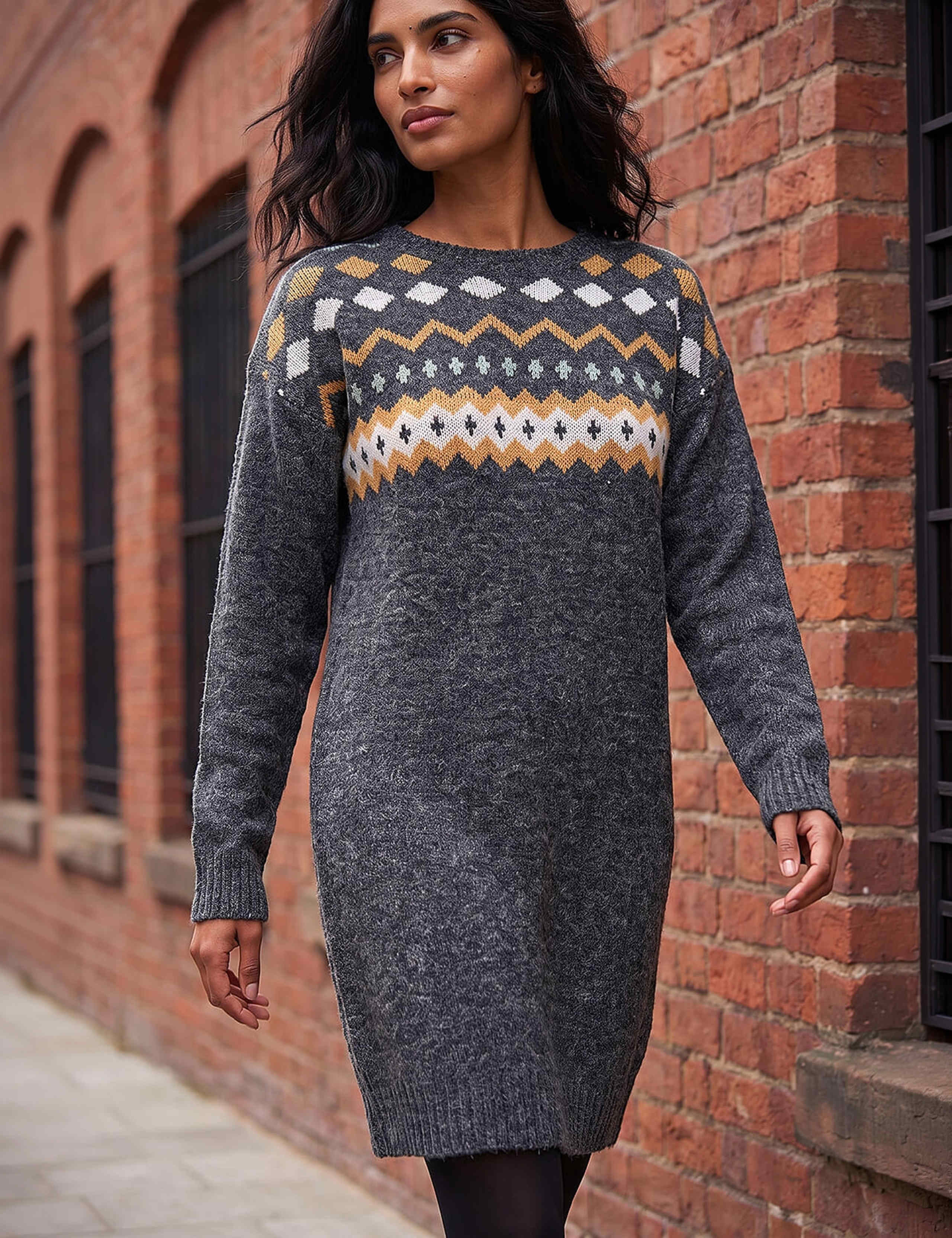 Knitted Knee Length Jumper Dress 4 of 4