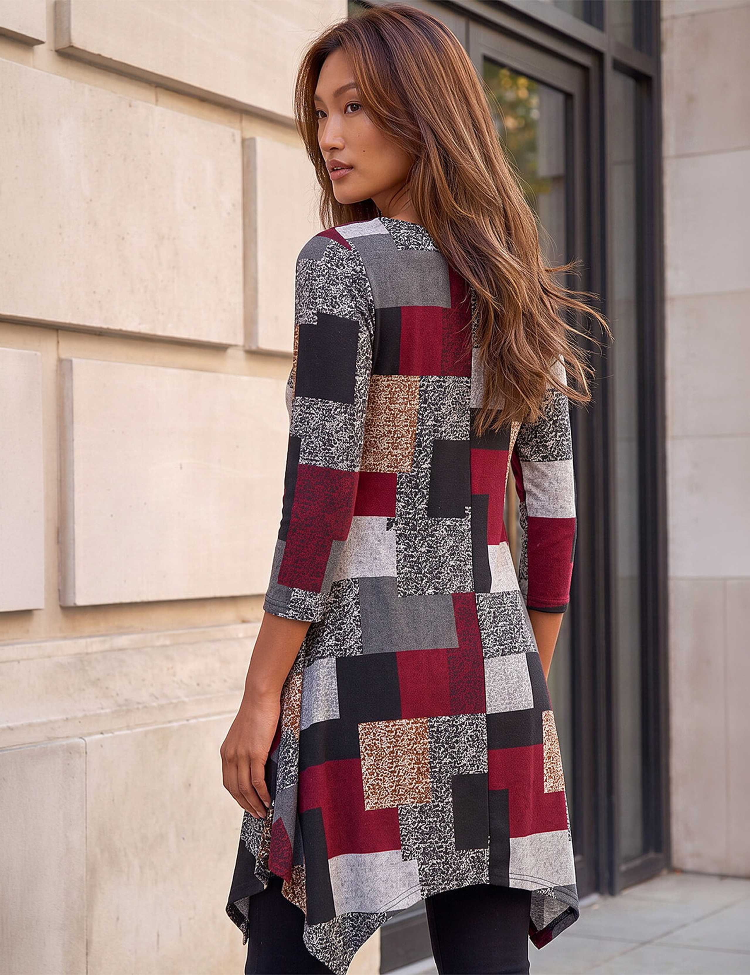 Animal Print Knee Length Knitted Dress 2 of 4