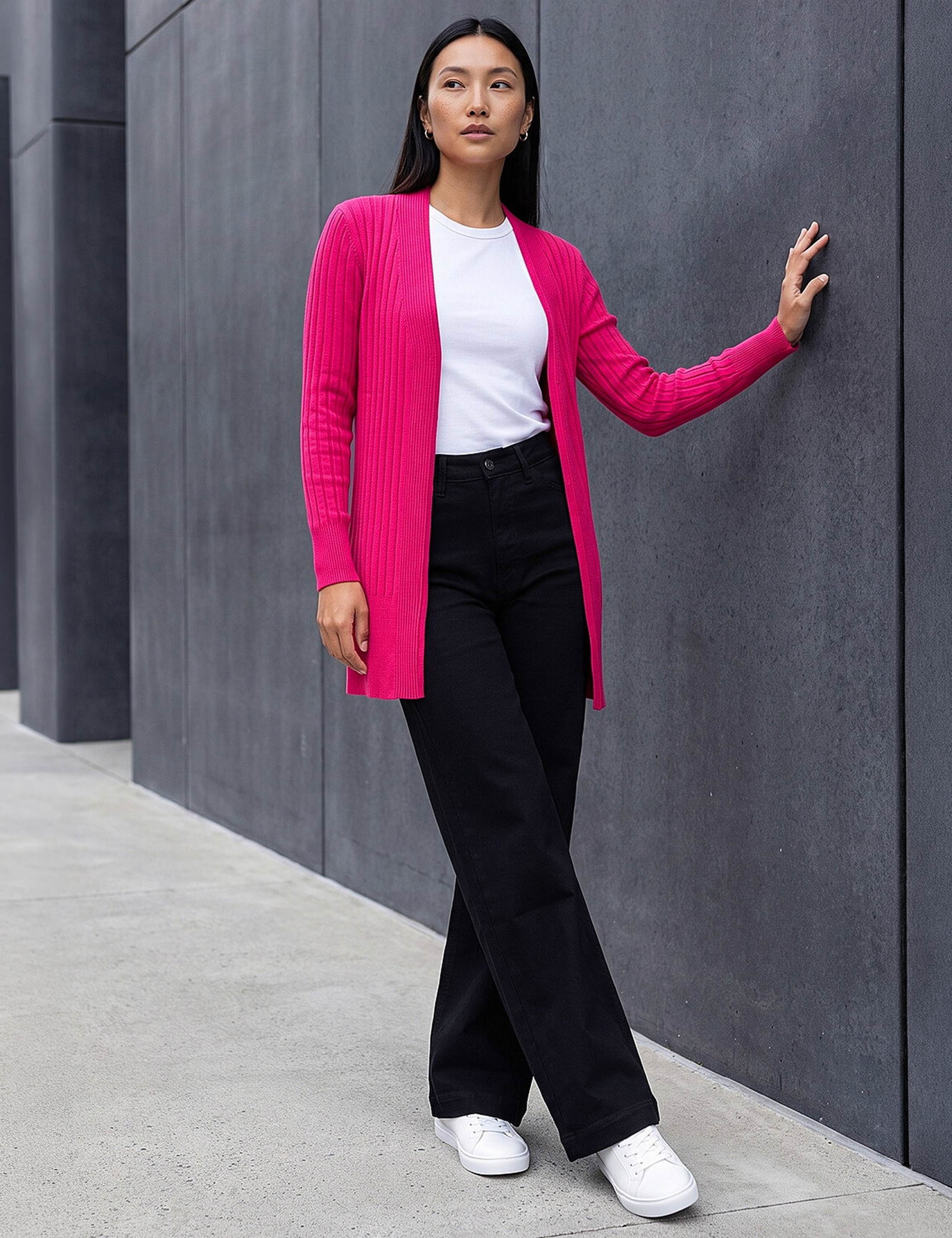 Ribbed Edge to Edge Longline Cardigan 2 of 4