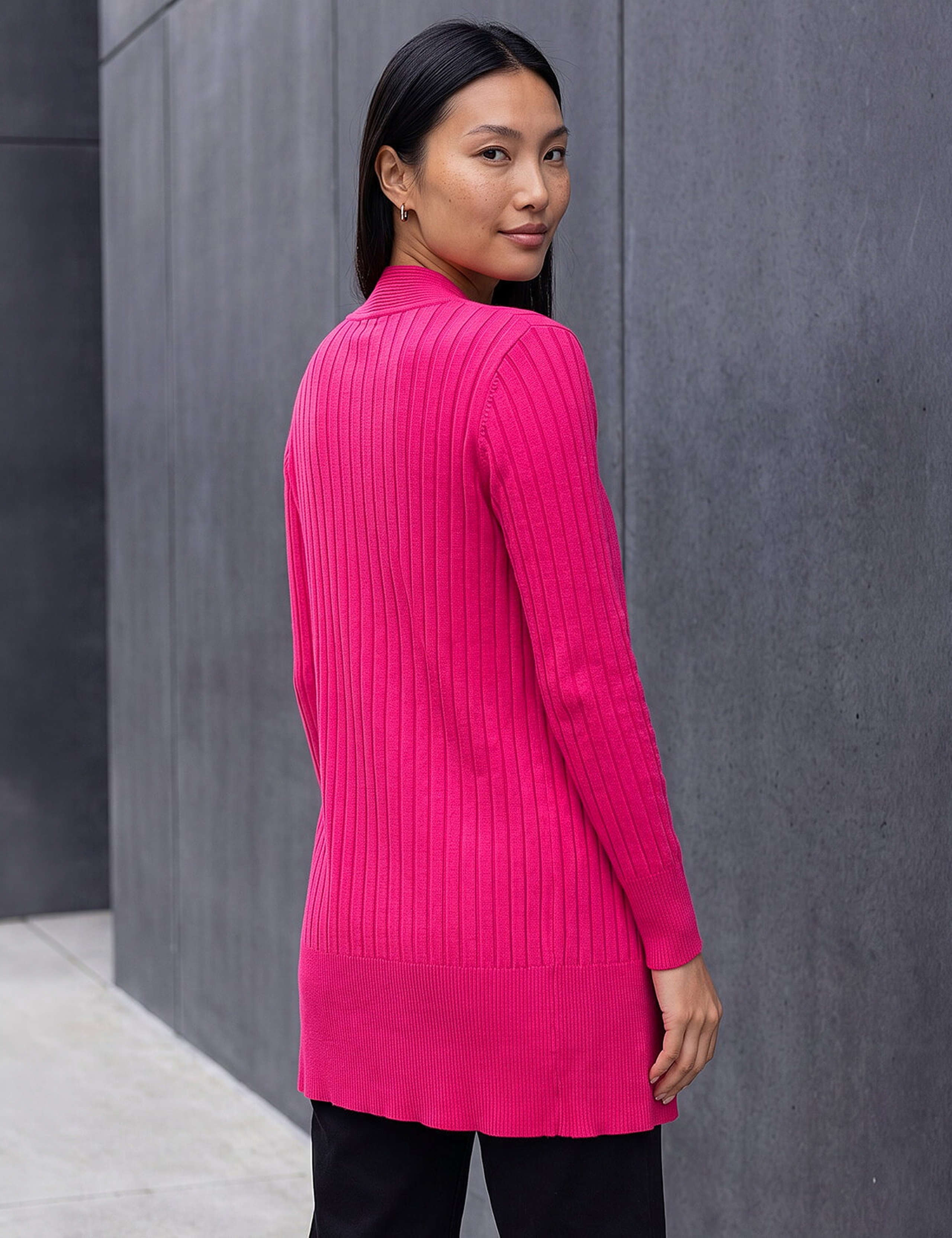 Ribbed Edge to Edge Longline Cardigan 3 of 4