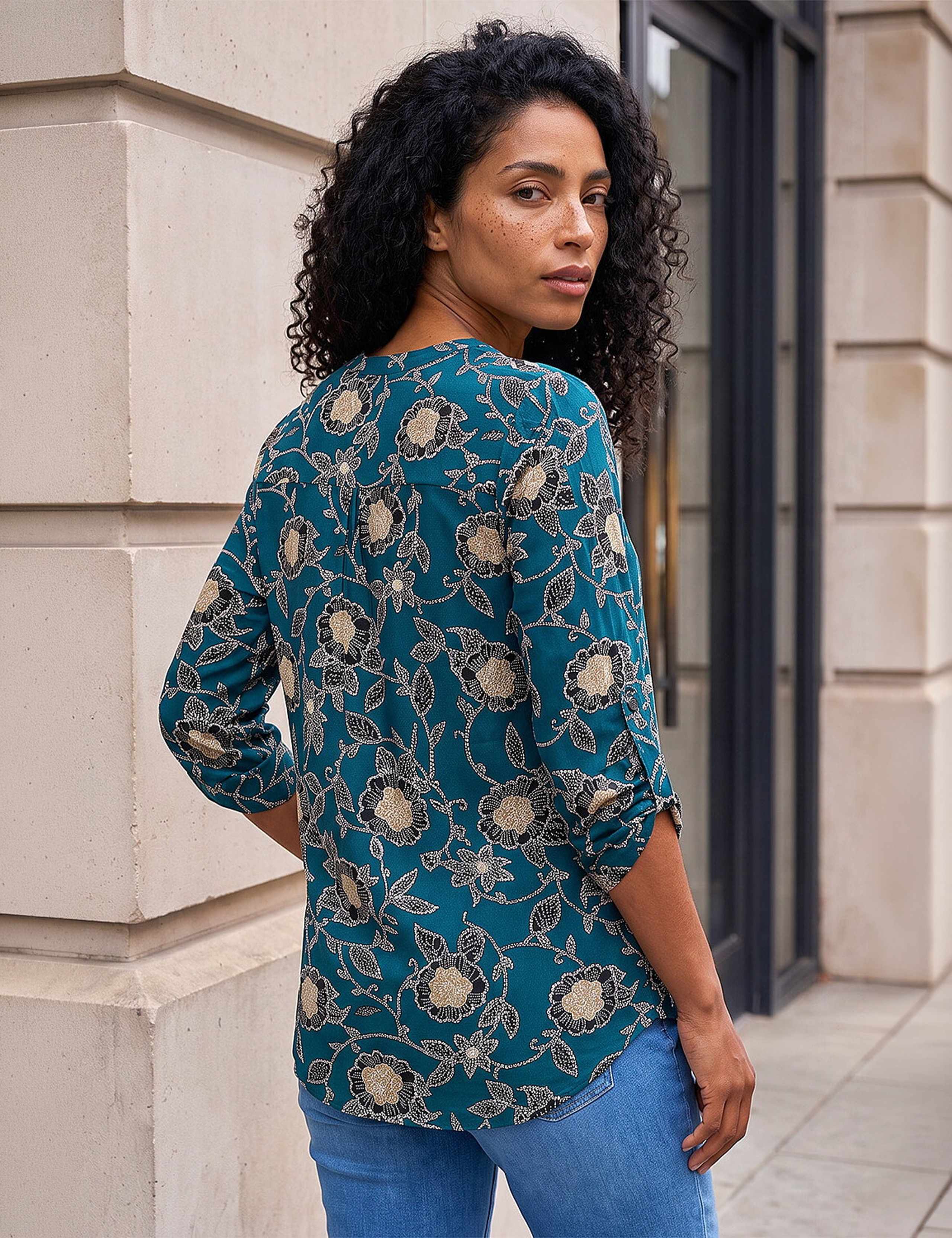 Floral Notch Neck Shirt 2 of 4