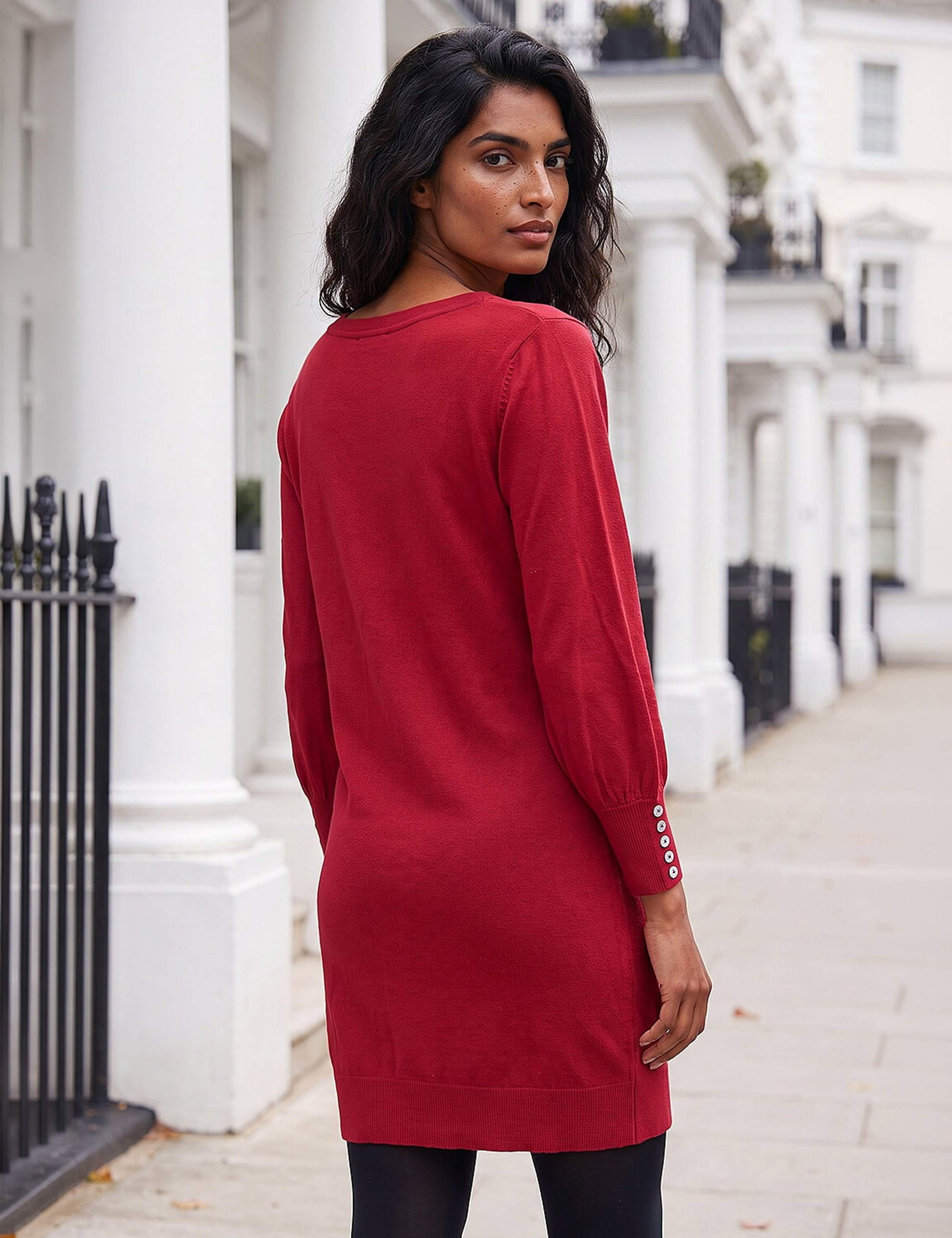 Knitted Knee Length Jumper Dress 2 of 4