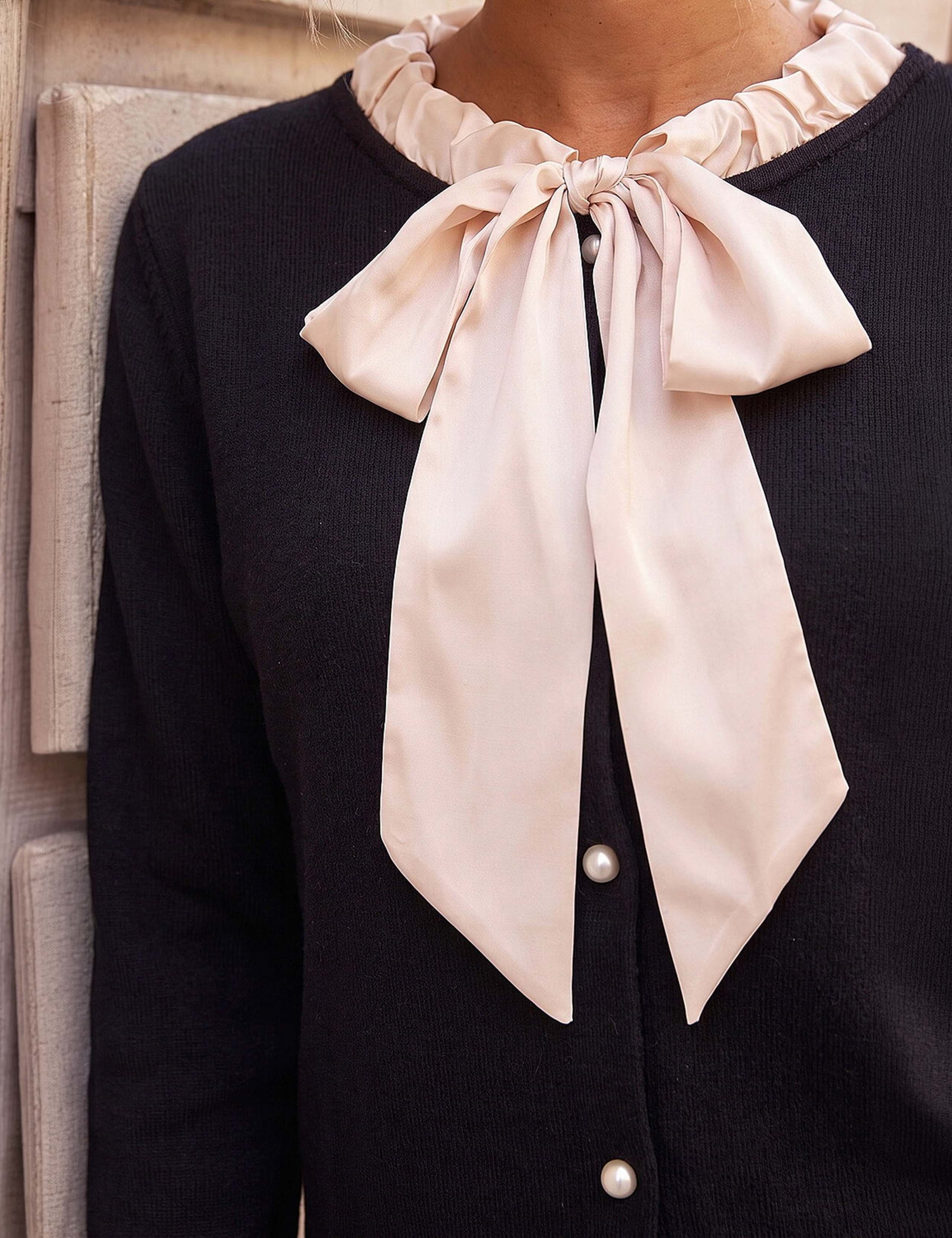 Petite Tie Neck Frill Hem Cardigan 4 of 4