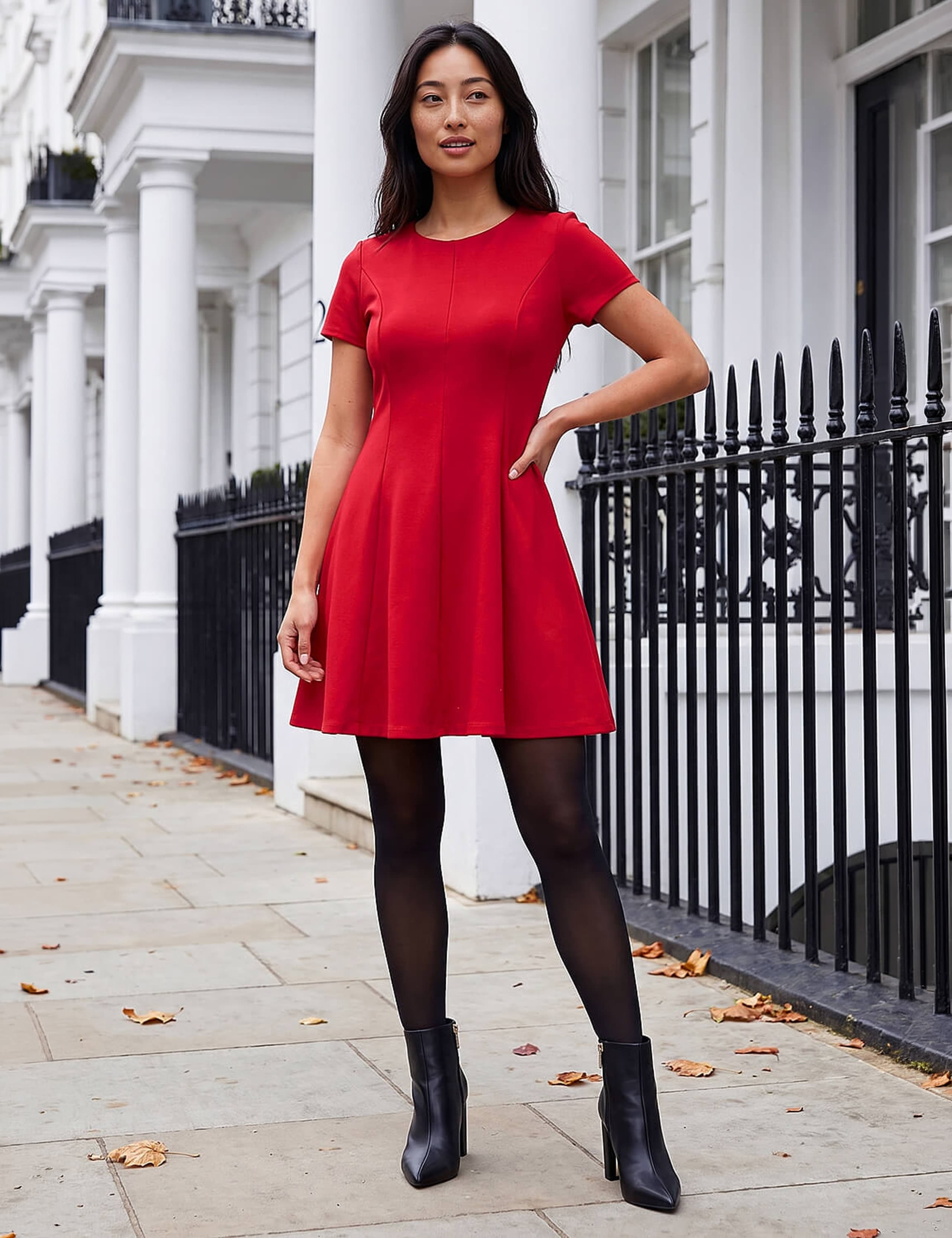 Petite Ponte Skater Mini Dress 3 of 4