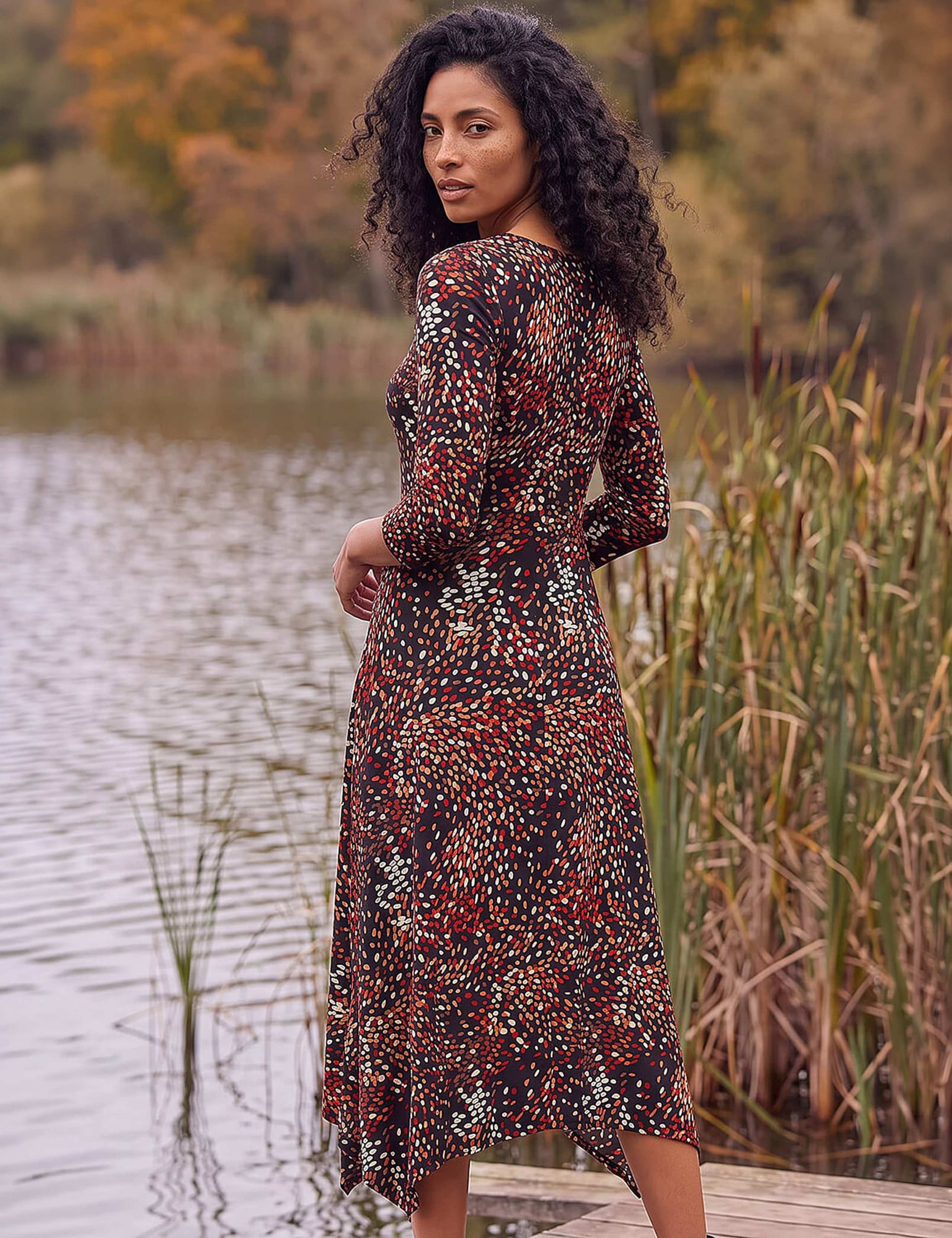 Printed Knee Length Skater Dress 2 of 4