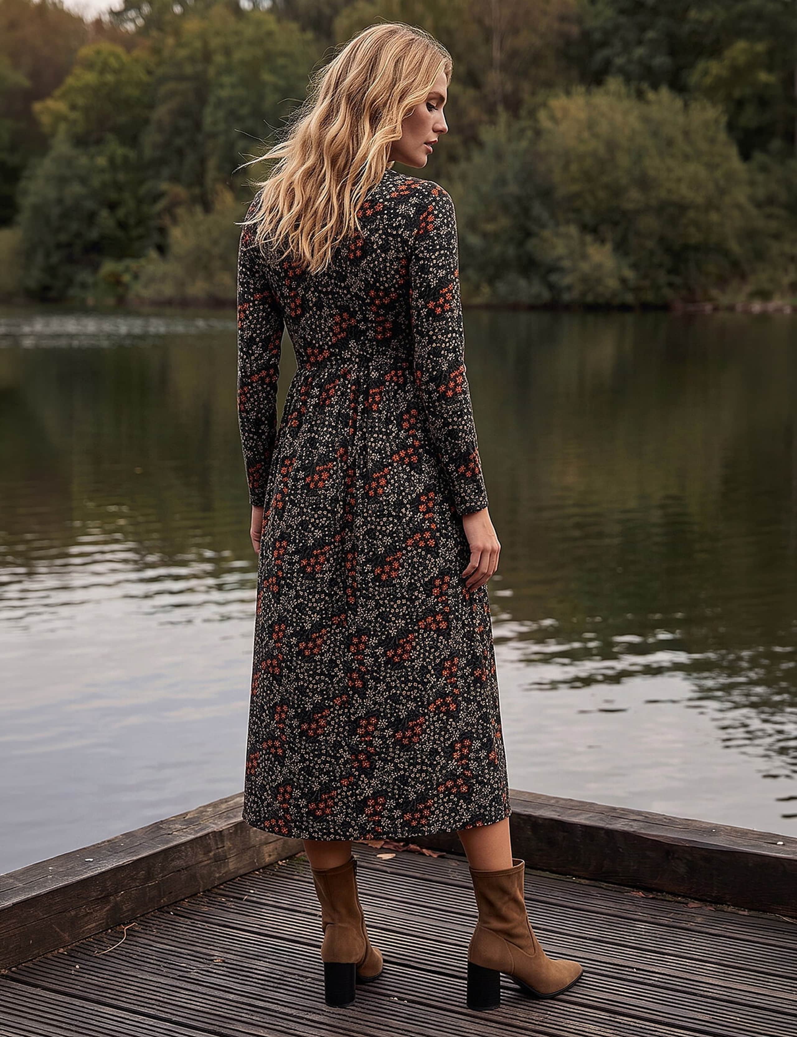 Jersey Floral Midi Dress 3 of 4