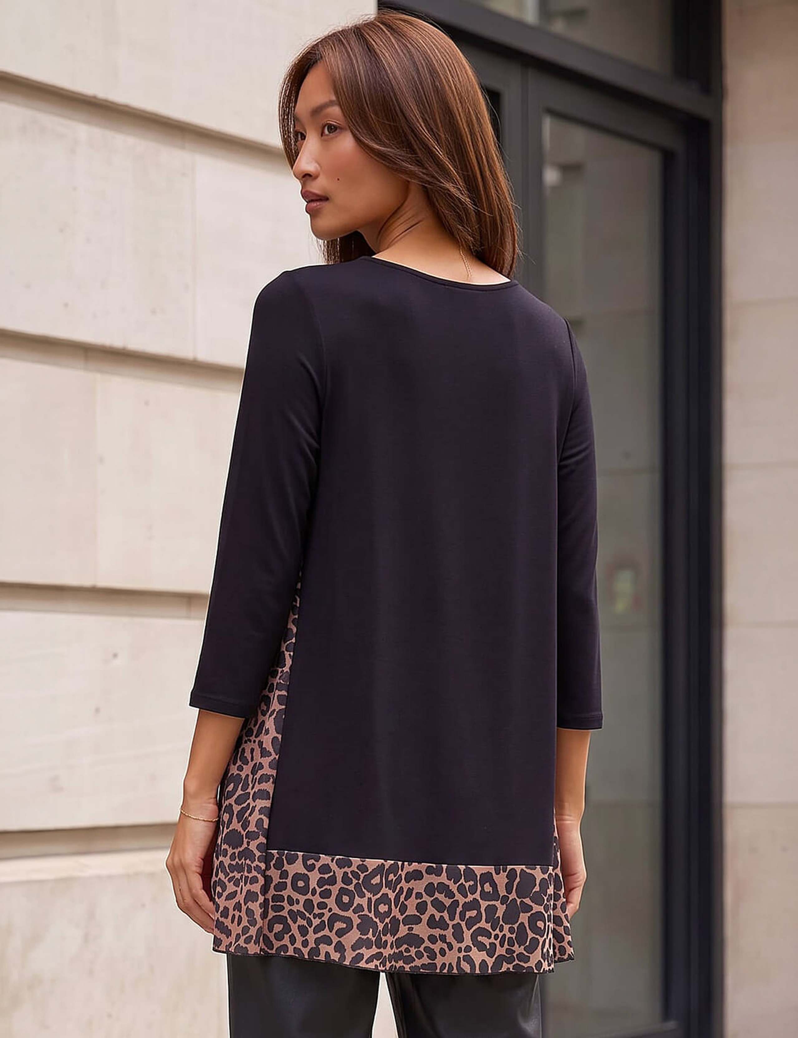 Animal Print Mesh Hem Tunic 2 of 4