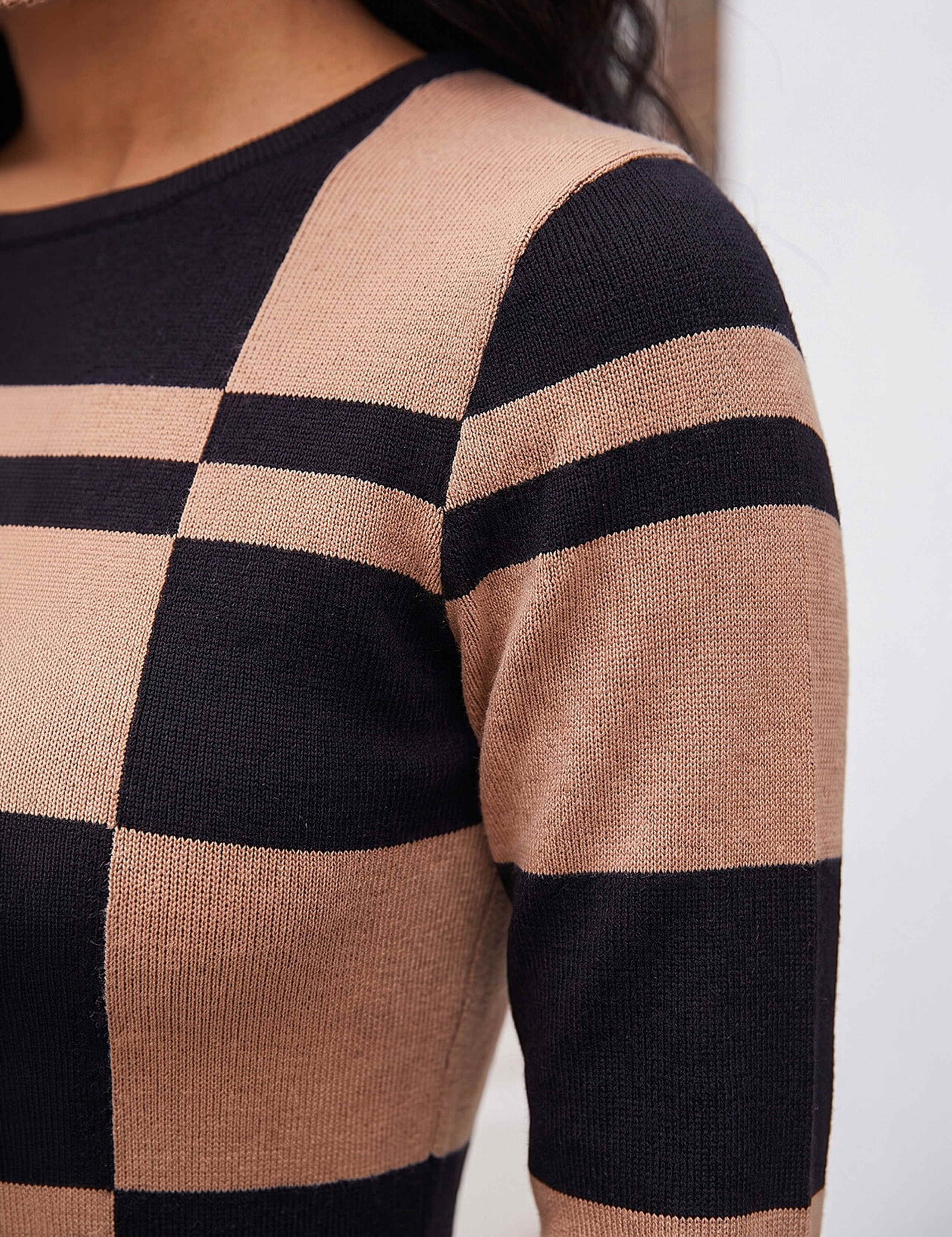 Colour Block Knitted Jumper Dress 4 of 4