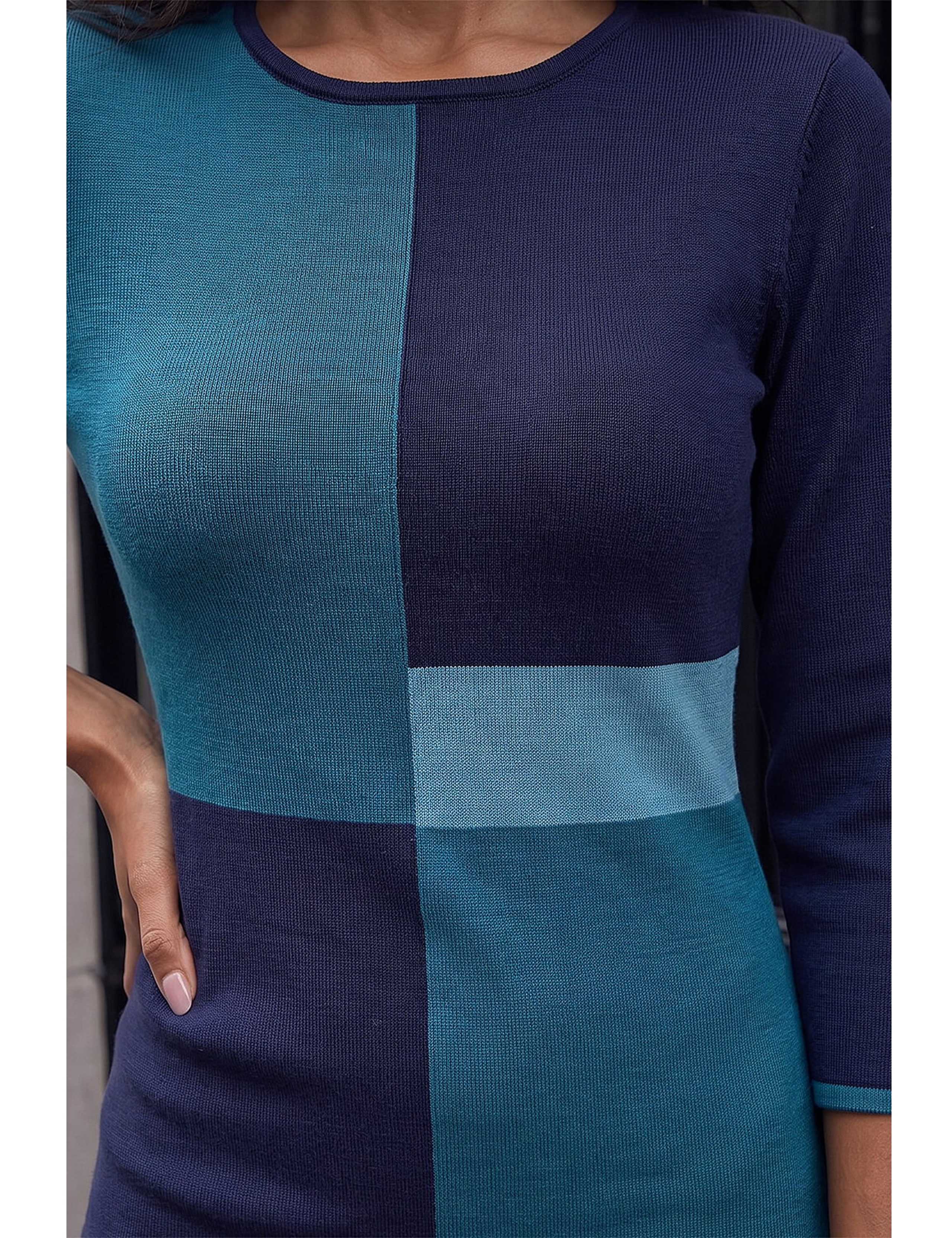 Colour Block Knitted Jumper Dress 4 of 4