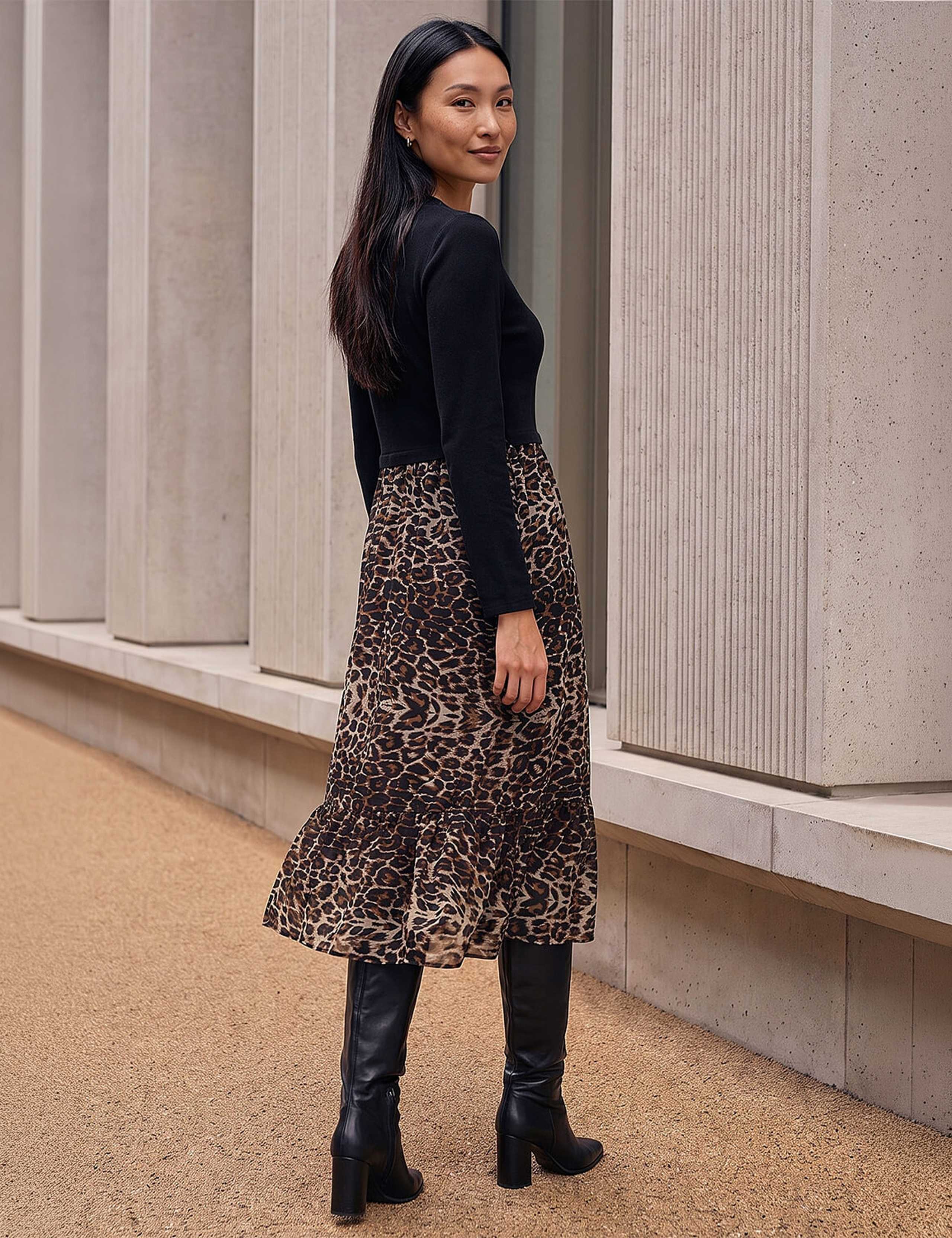Animal Print Midi Skater Dress 2 of 4