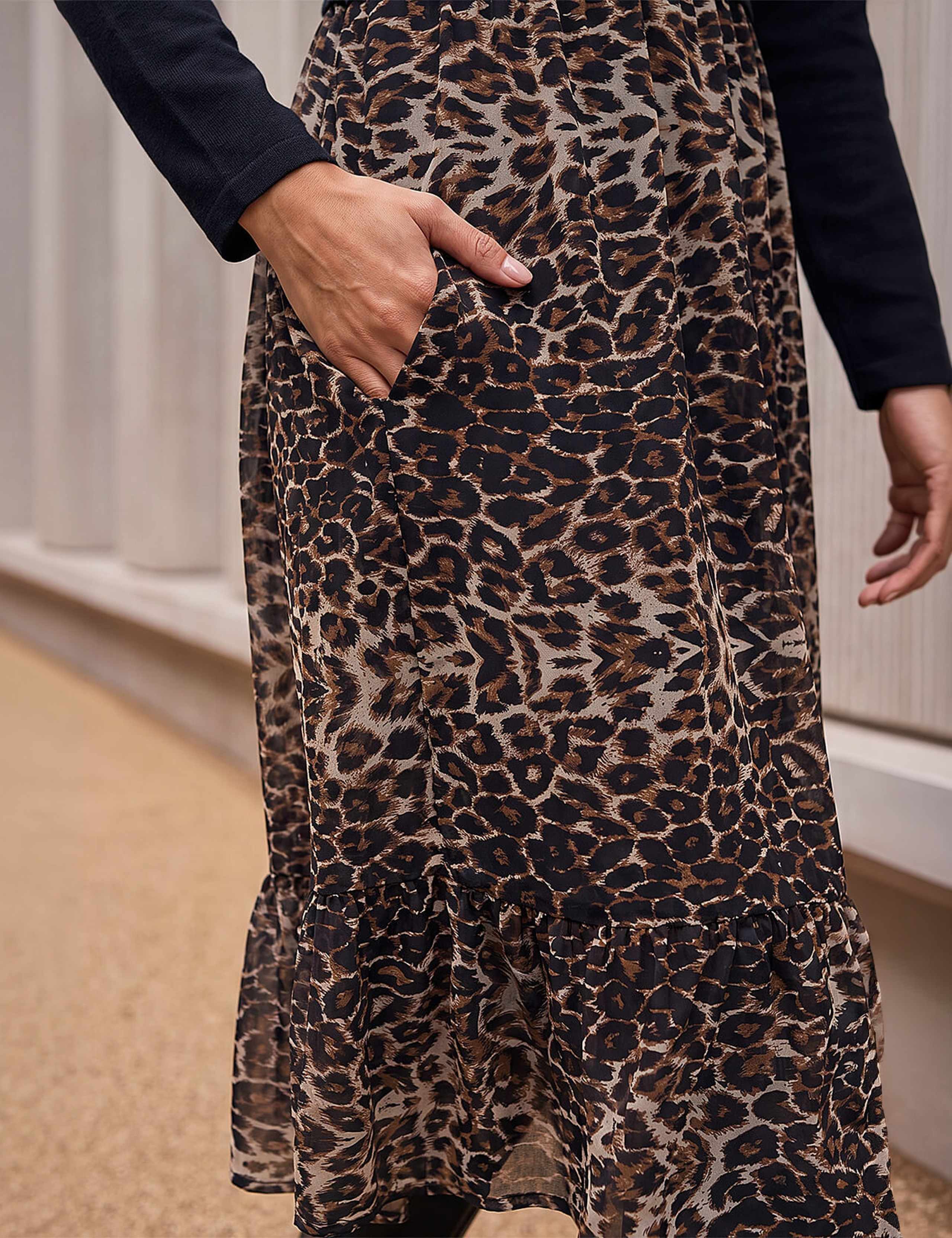 Animal Print Midi Skater Dress 4 of 4
