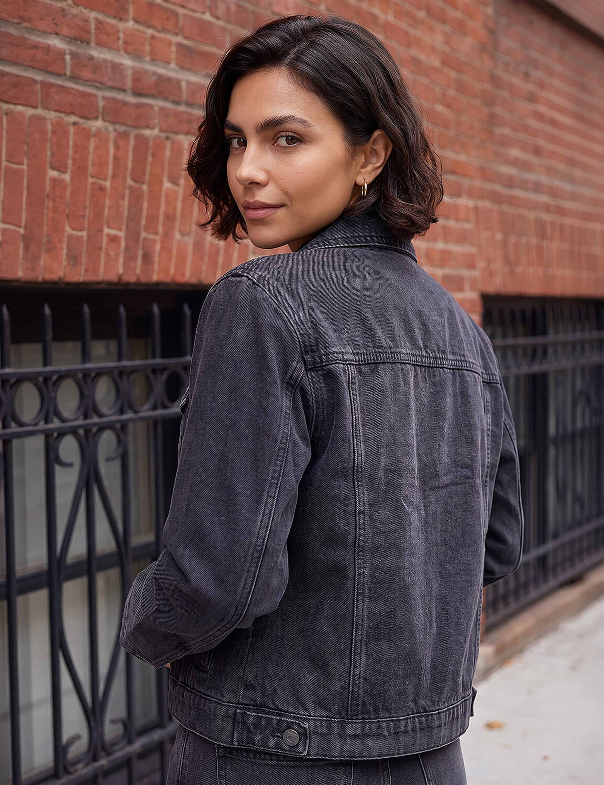 Cropped Denim Jacket 3 of 4