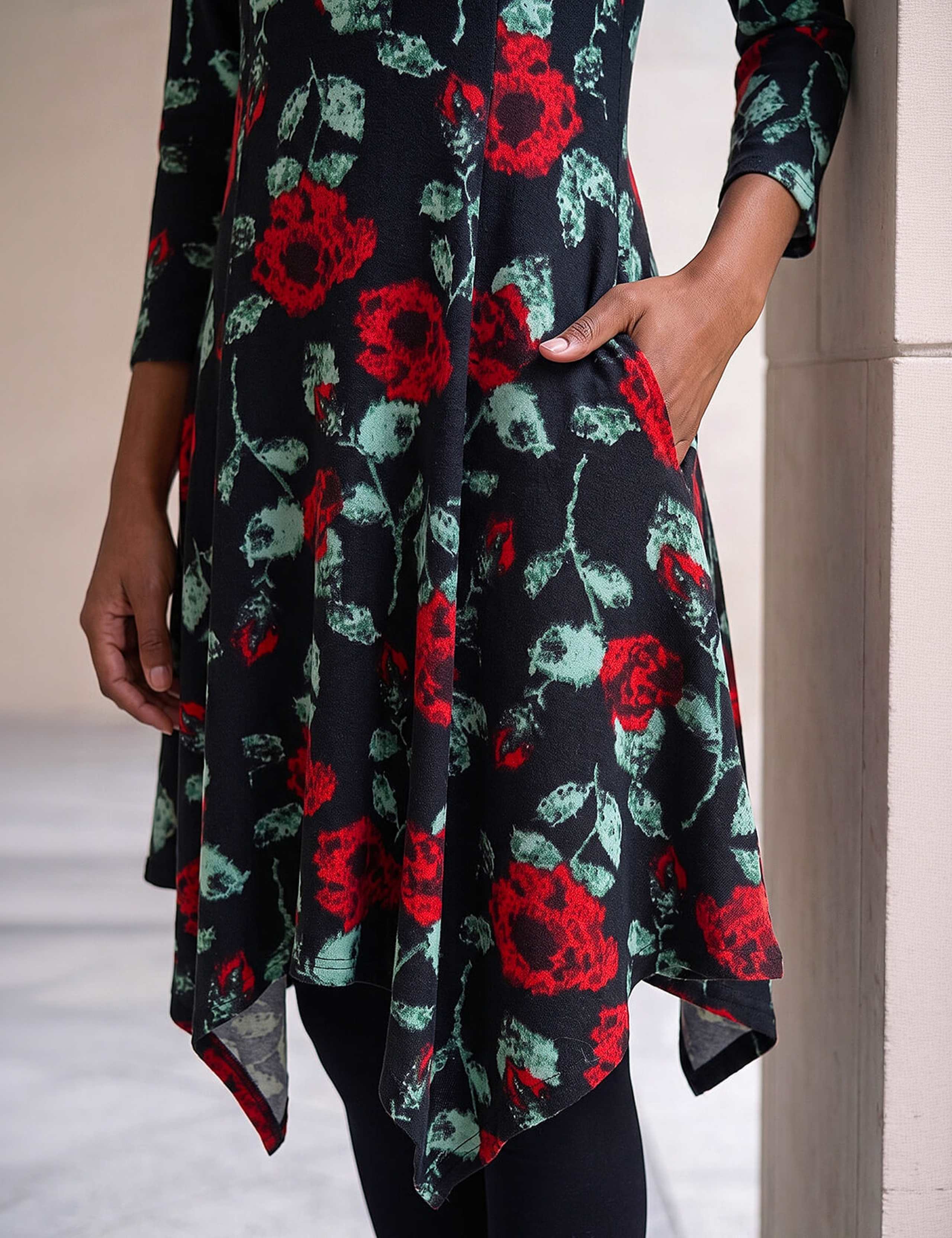 Floral Knee Length Skater Dress 4 of 4