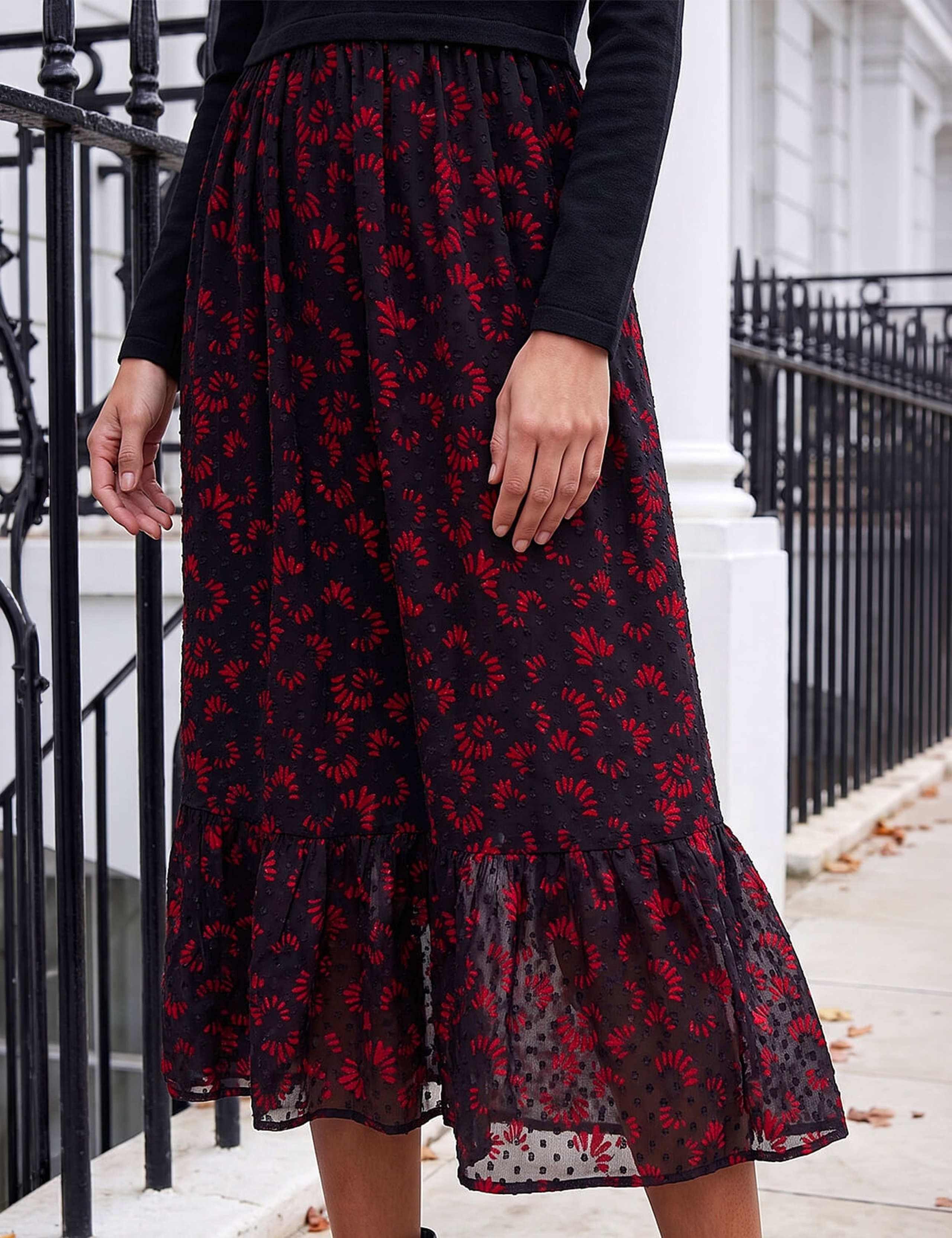 Abstract Print Midi Skater Dress 4 of 4